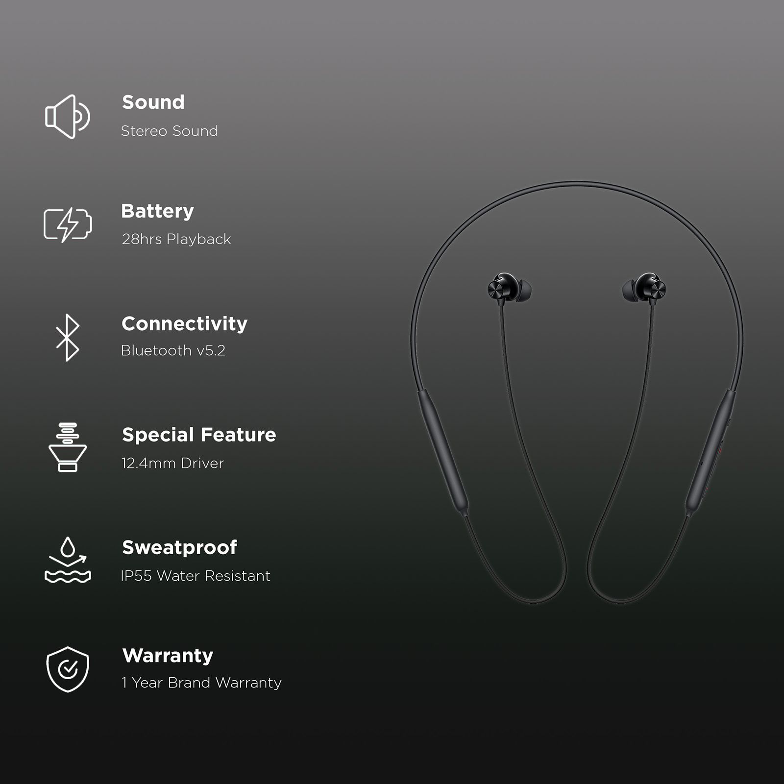 OnePlus Bullets Wireless Z2 5481144041 Neckband with Active Noise Cancellation (IP55 Water Resistant, Upto 28 Hours Playback, Booming Black)_2