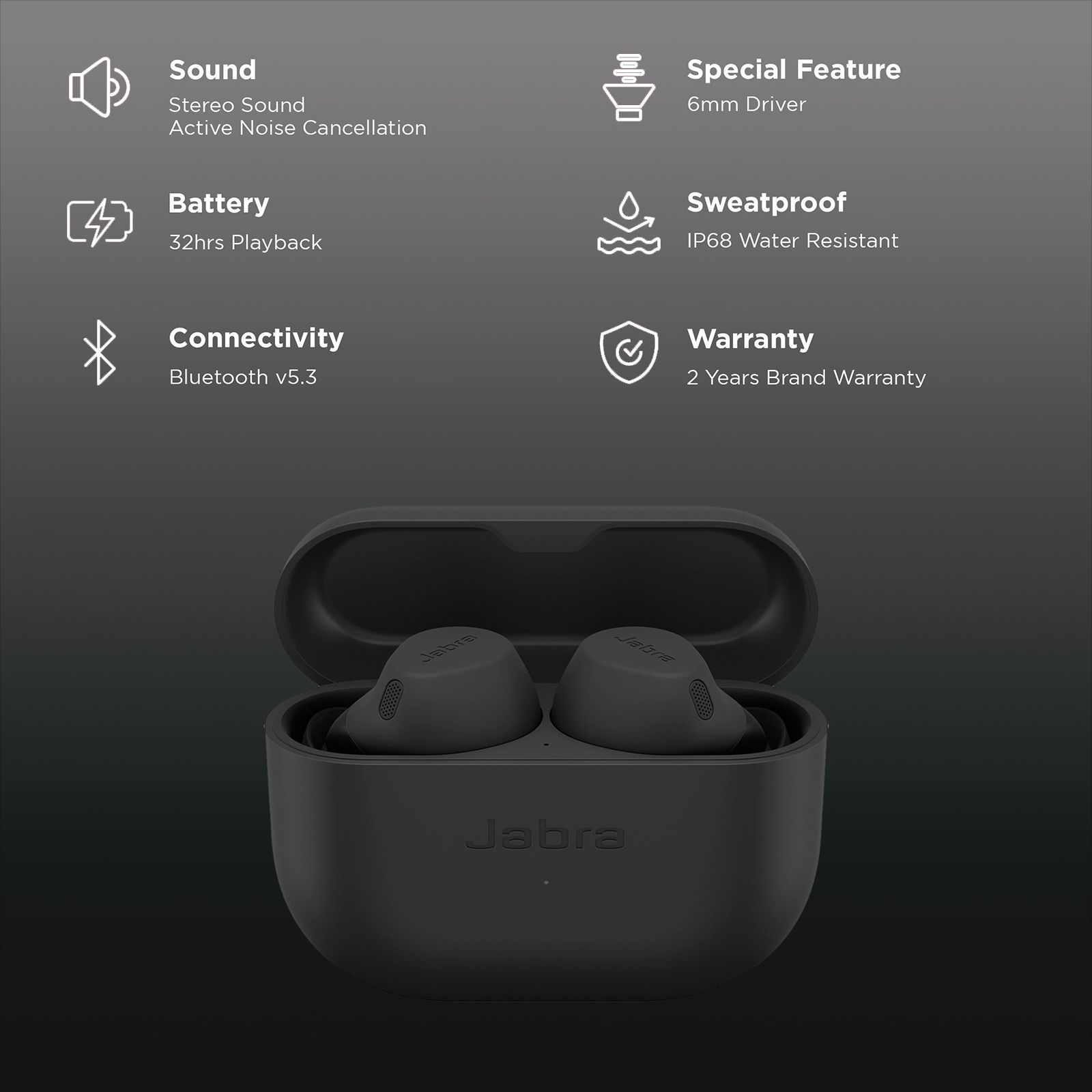 Jabra Elite 8 Active TWS Earbuds with Active Noise Cancellation (IP68 Water and Sweatproof, 32 Hours Playback, Active Black)_2