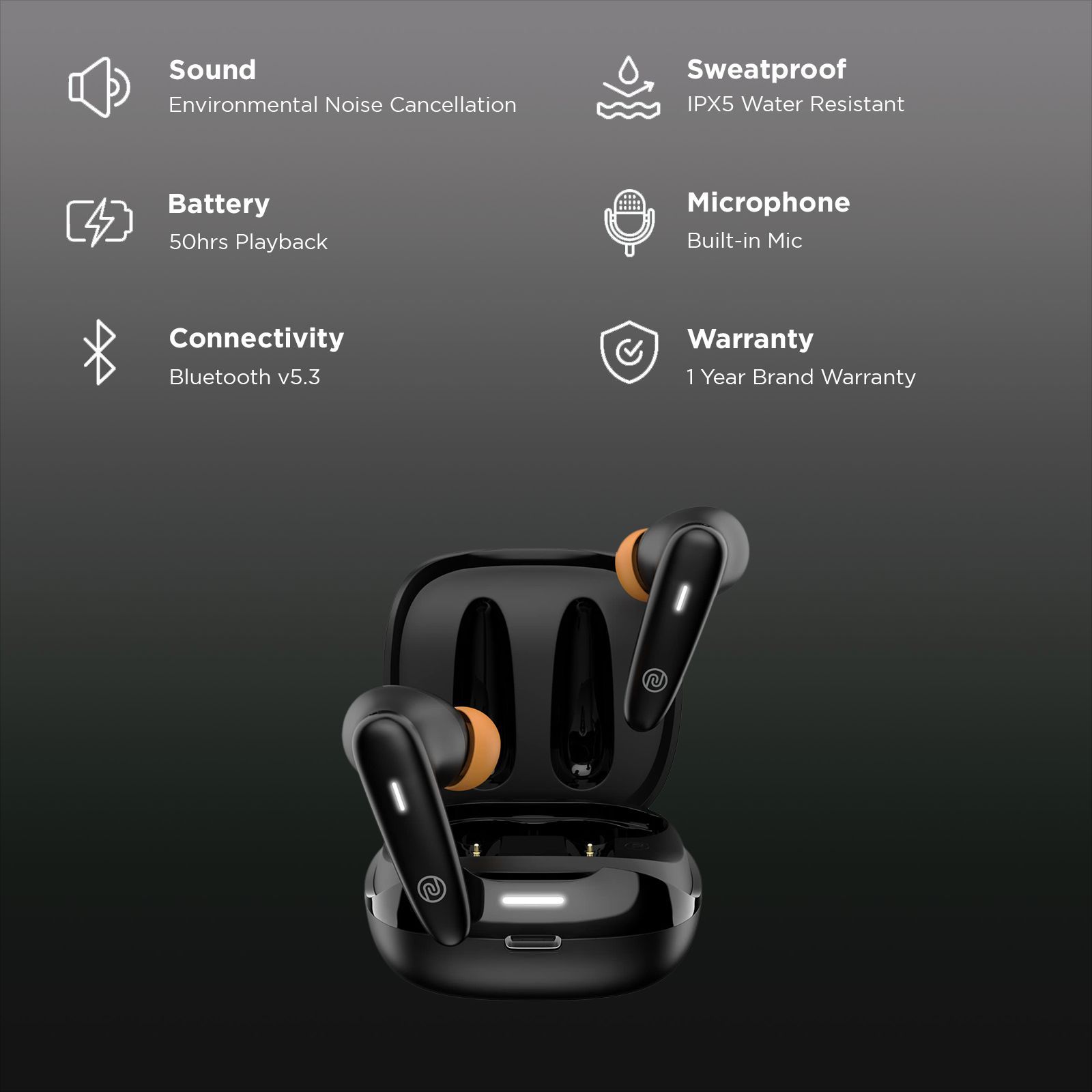 noise Buds VS401 TWS Earbuds with Environmental Noise Cancellation (IPX5 Water Resistant, Insta Charge, Jet Black)_2