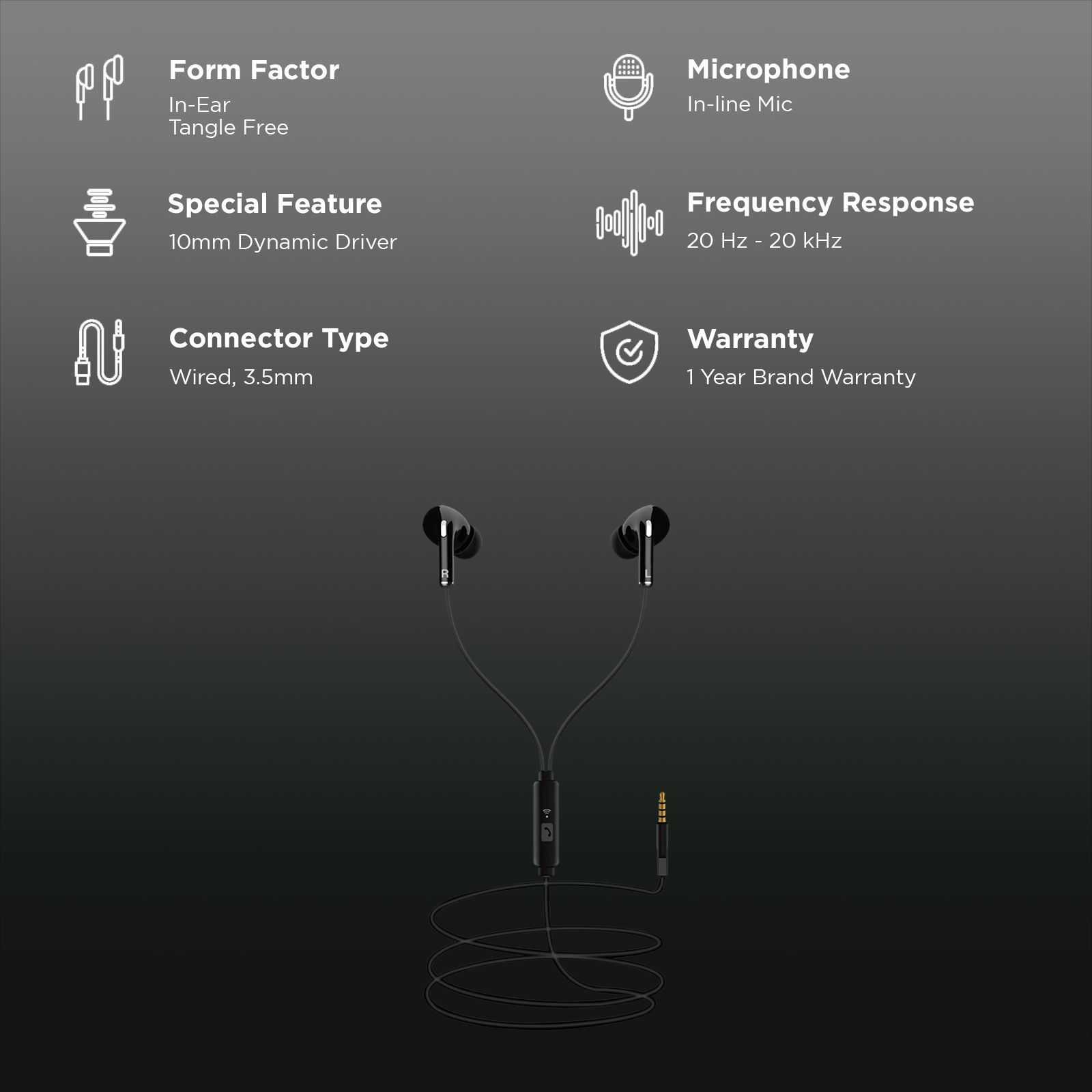 Foxin BASS PRO B6 Wired Earphone with Mic (In Ear, Black)_2