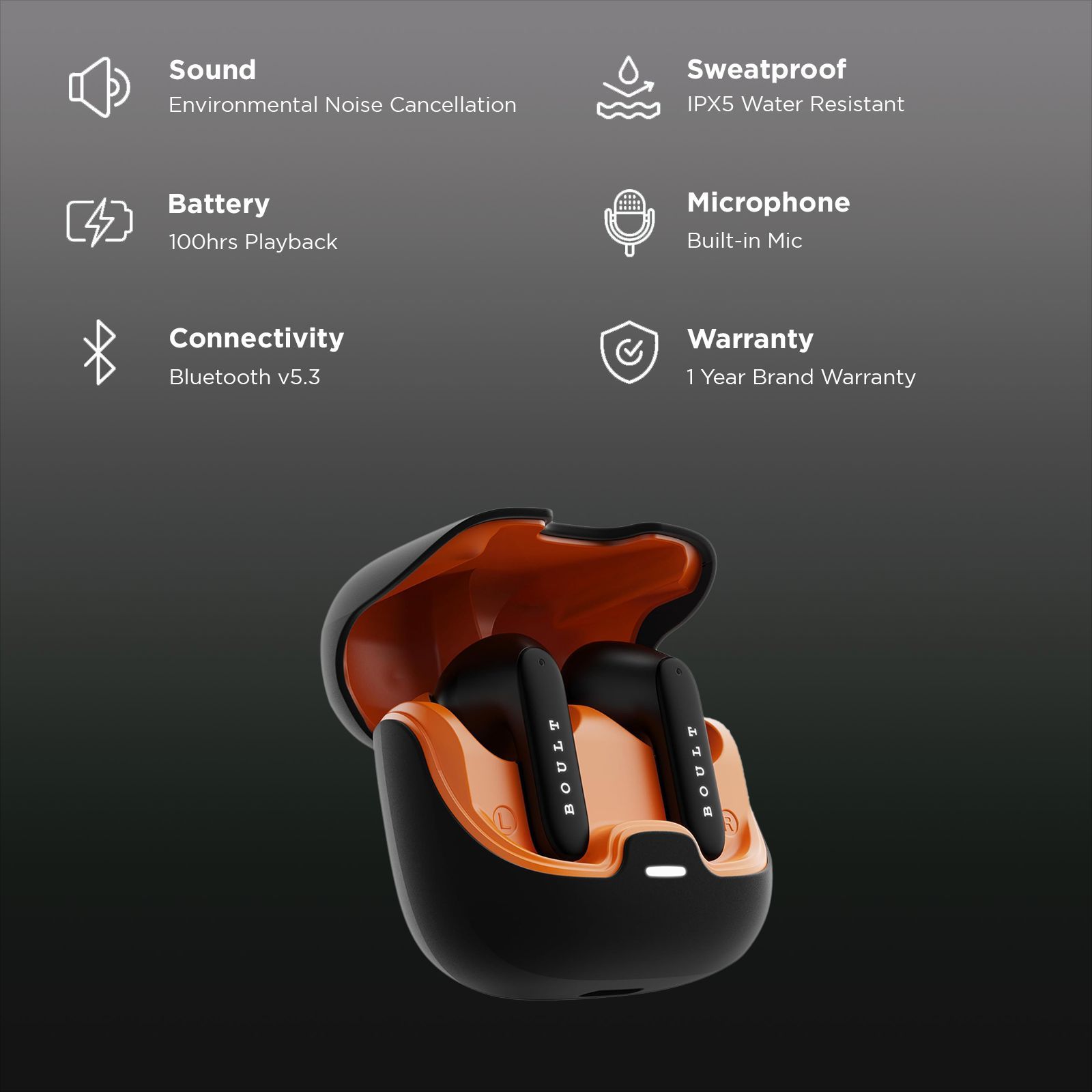 GOBOULT (formerly Boult) Z40 Pro TWS Earbuds with Environmental Noise Cancellation (IPX5 Water Resistant, Fast Charging, Midnight)_2