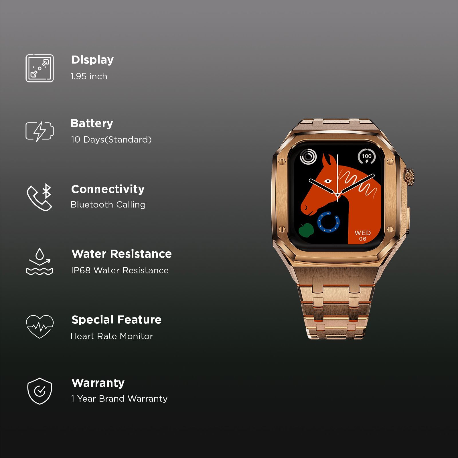 FIRE-BOLTT Elemento Smartwatch with Bluetooth Calling (49.5mm Always On Display, IP68 Water Resistant, Gold Strap) FIRE-BOLTT Elemento Smartwatch with Bluetooth Calling (49.5mm Always On Display, IP68 Water Resistant, Gold Strap)_3