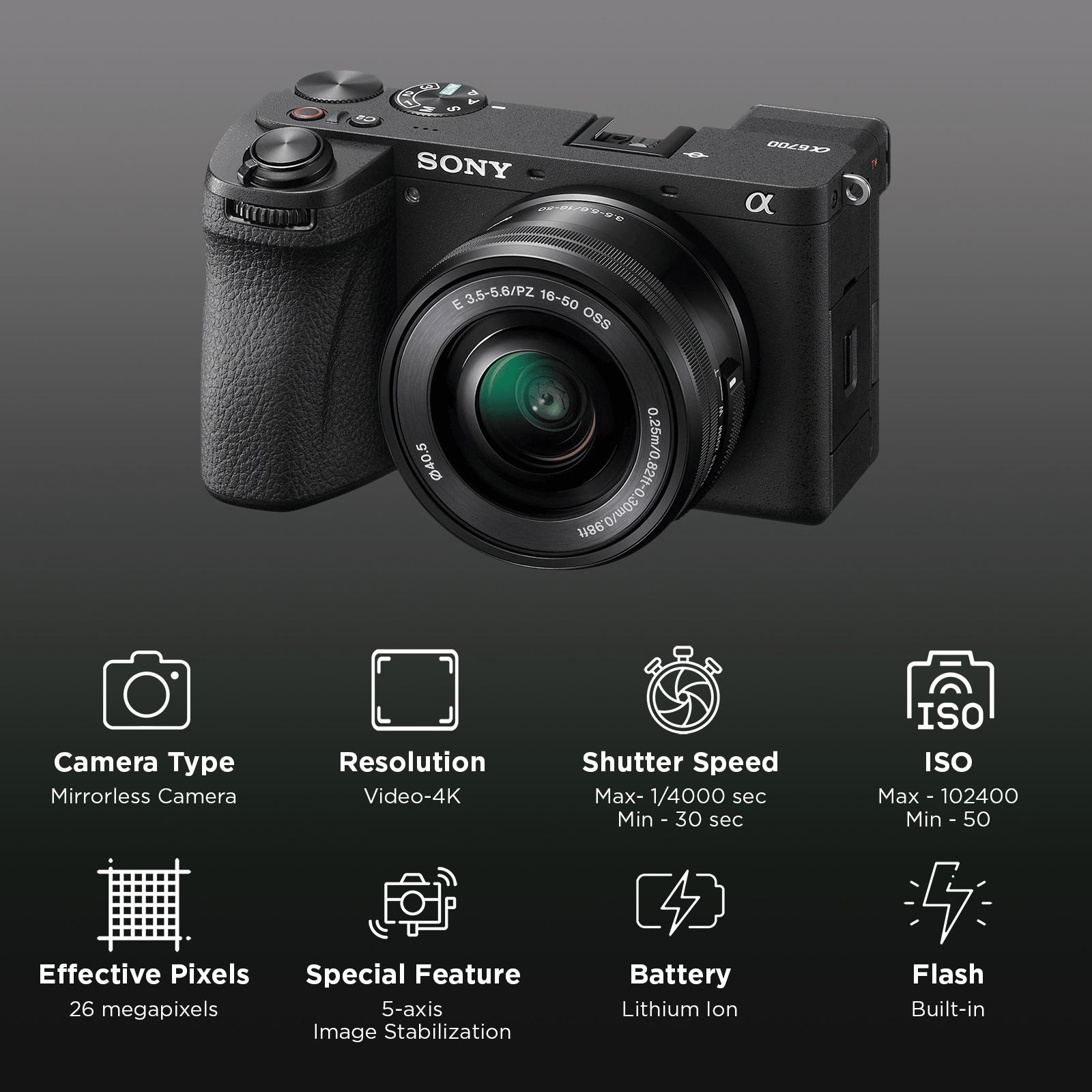 SONY Alpha 6700L 26MP Mirrorless Camera (16-50 mm Lens, 23.3 x 15.5 mm Sensor, BIONZ XR Image Processor)_2