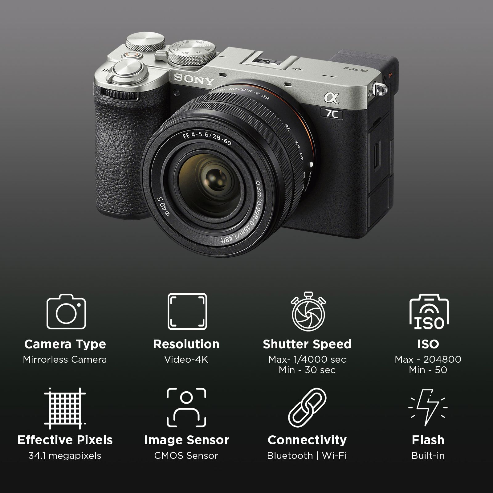 SONY Alpha 7CM2L 34.1MP Mirrorless Camera (28-60 mm Lens, 35.9 x 23.9 mm Sensor, BIONZ XR Image Processor)_2