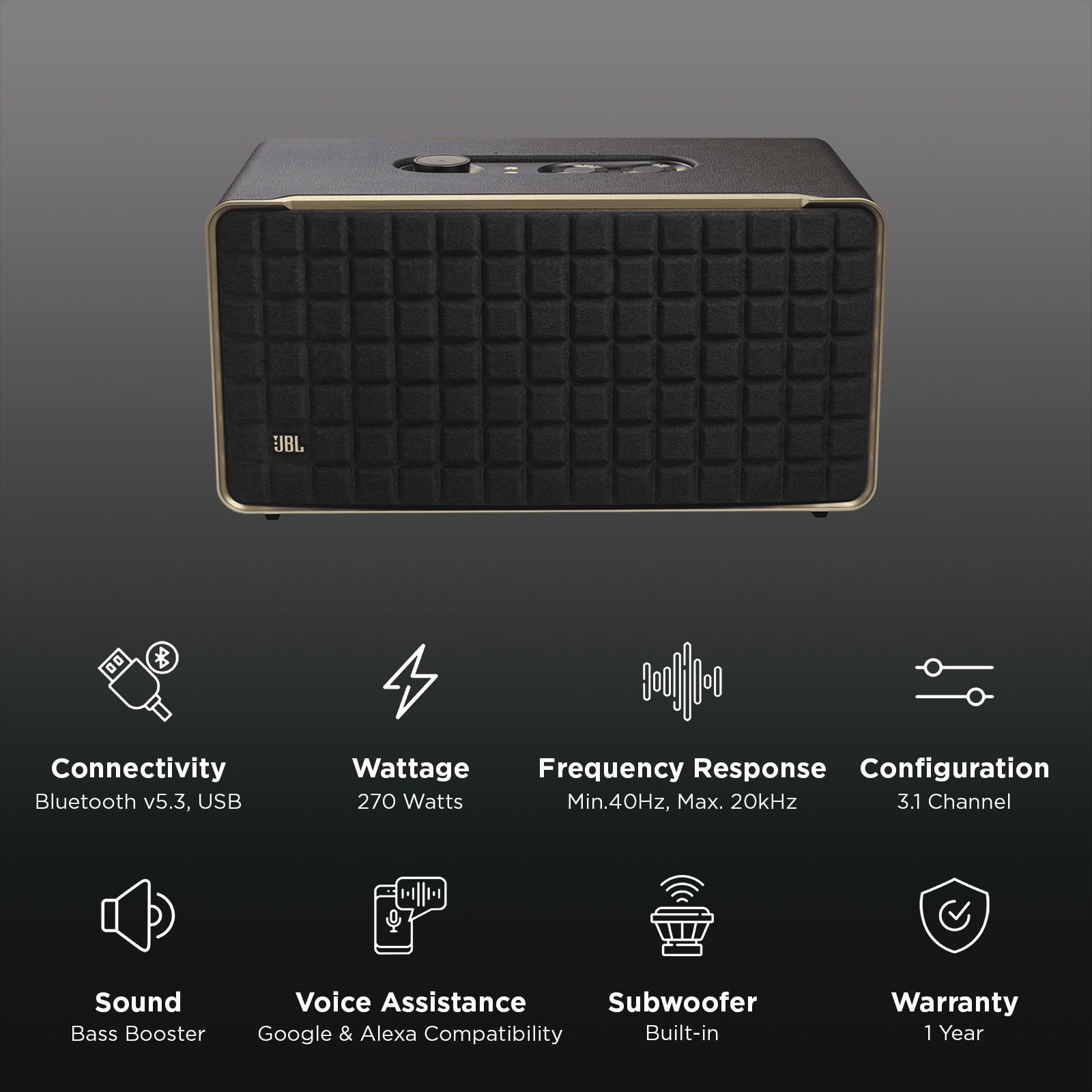 JBL Authentics 500 270W Portable Bluetooth Speaker (Dolby Atmos, 3.1 Channel, Black)_3