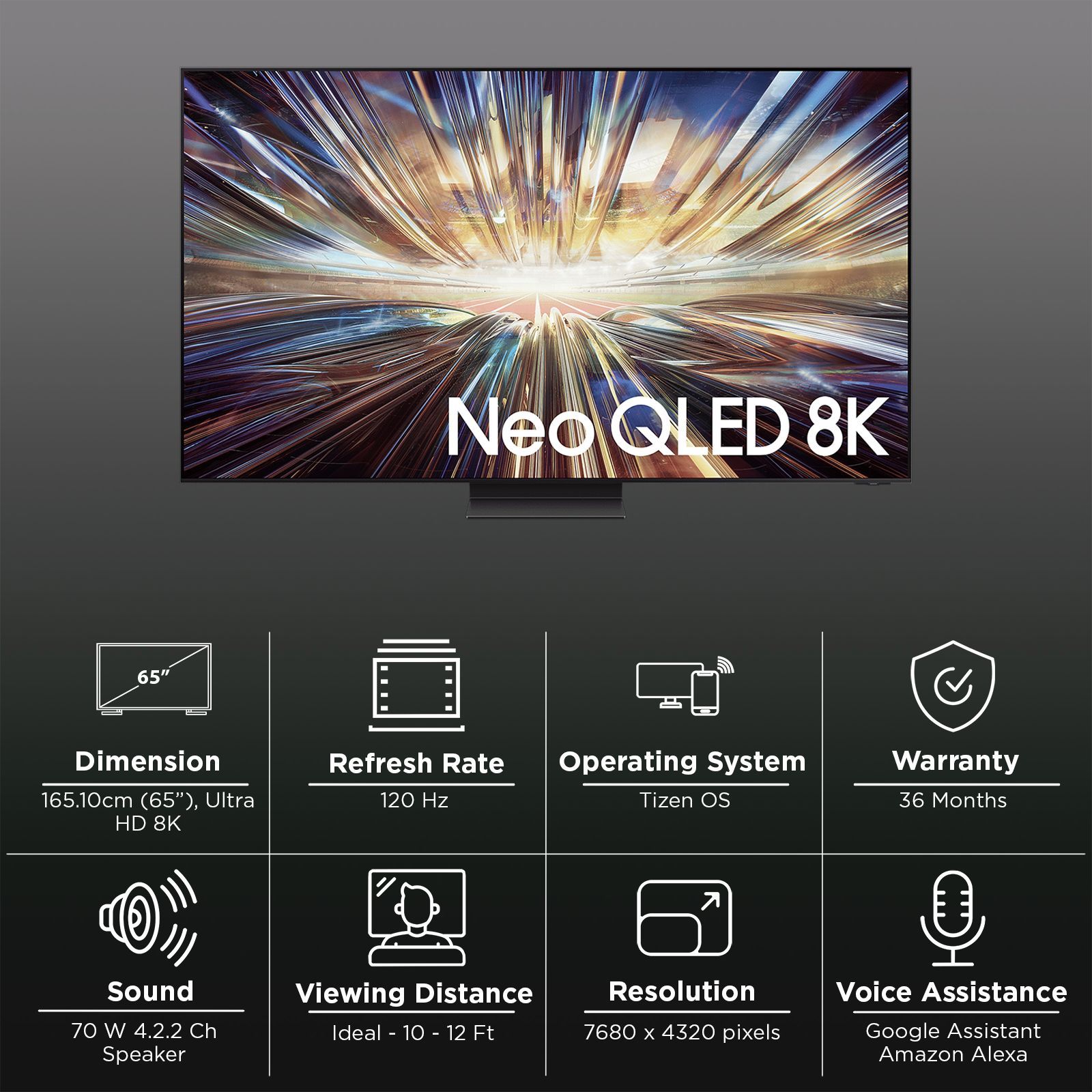 SAMSUNG QN800D 165.1 cm (65 inch) Neo QLED 8K Ultra HD Smart Tizen TV with Quantum Matrix Technology Pro (2024 model)_3