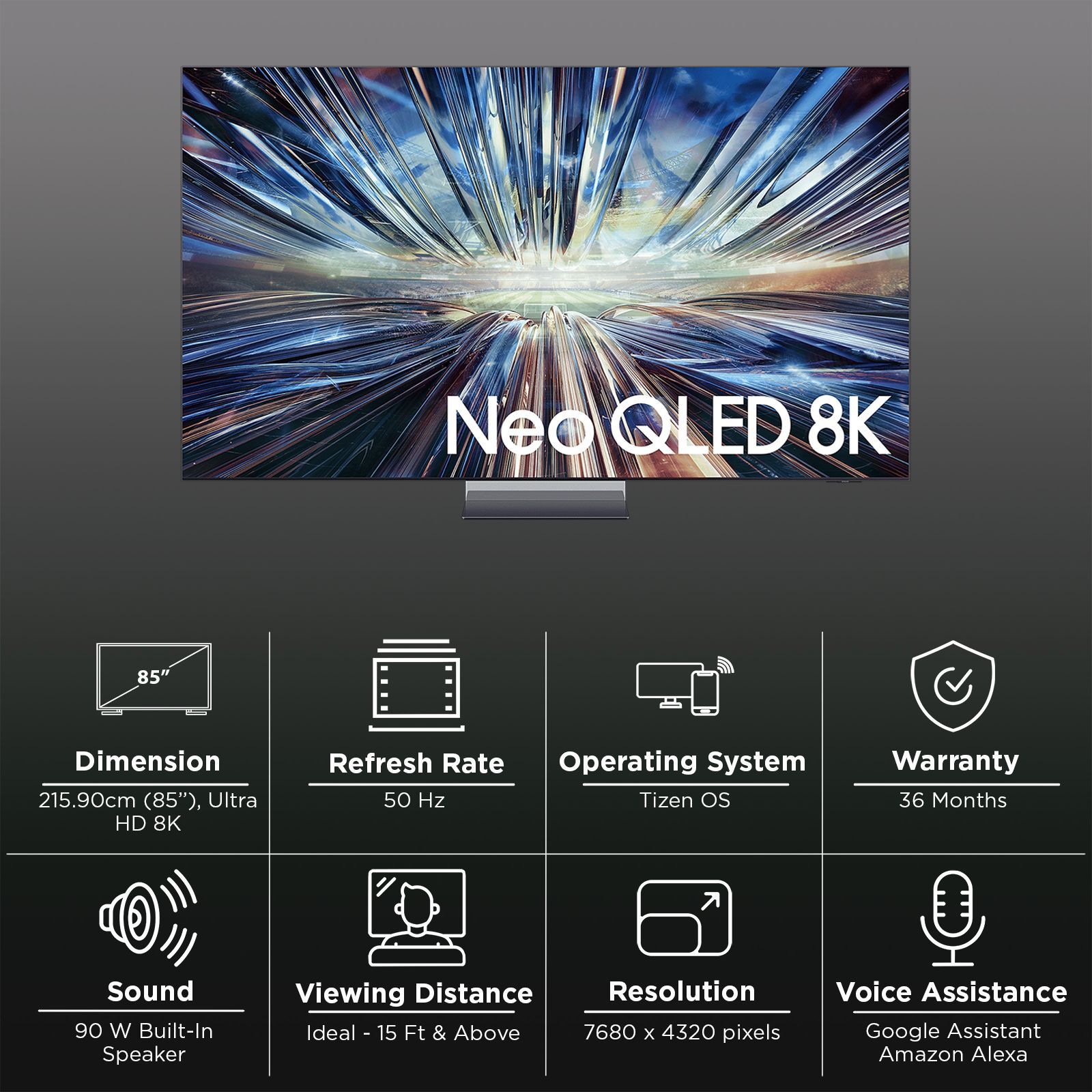 SAMSUNG QN900D 215.9 cm (85 inch) Neo QLED 8K Ultra HD Smart Tizen TV with Auto HDR Remastering (2024 model) (2024 model)_3