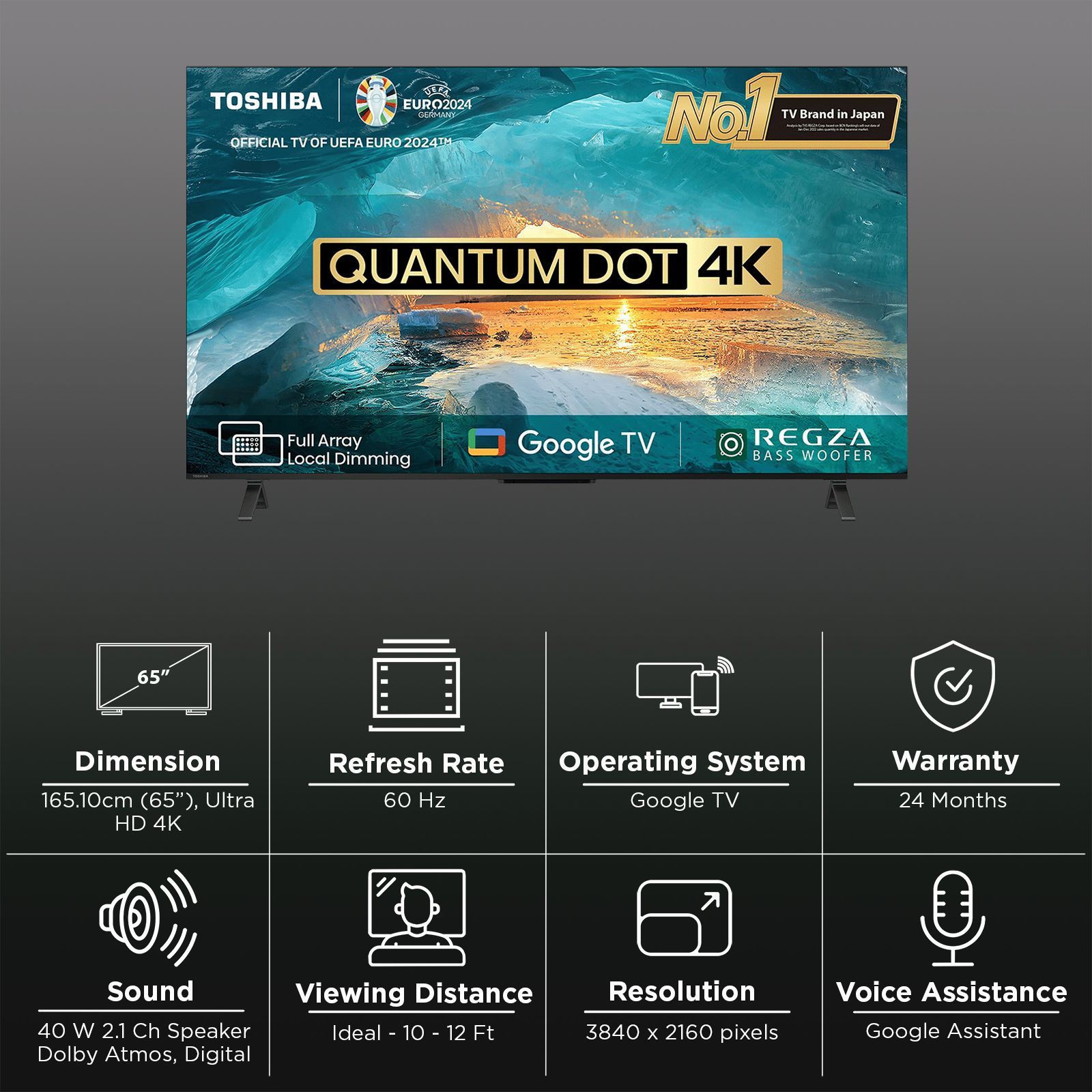 TOSHIBA M550MP 165.1 cm (65 inch) 4K Ultra HD QLED Smart Google TV with Built-in Google Assistant (2023 model)_3