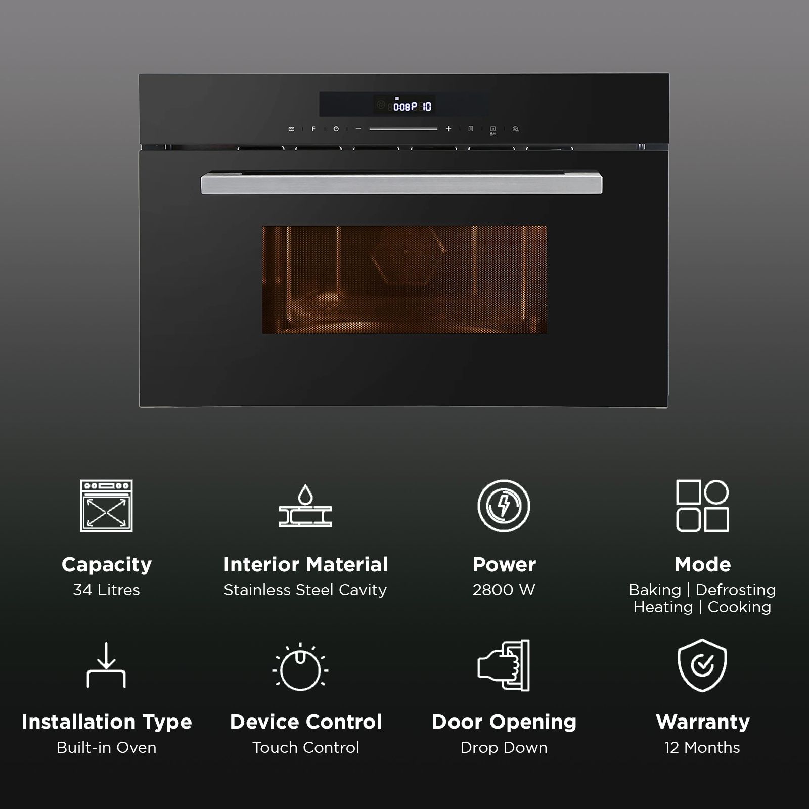 FABER FBIMWO 34 CGS BK 34L 60cm Convection Microwave with 10 Auto Cook Menus (131.0697.115, Black) FABER FBIMWO 34 CGS BK 34L 60cm Convection Microwave with 10 Auto Cook Menus (131.0697.115, Black)_3