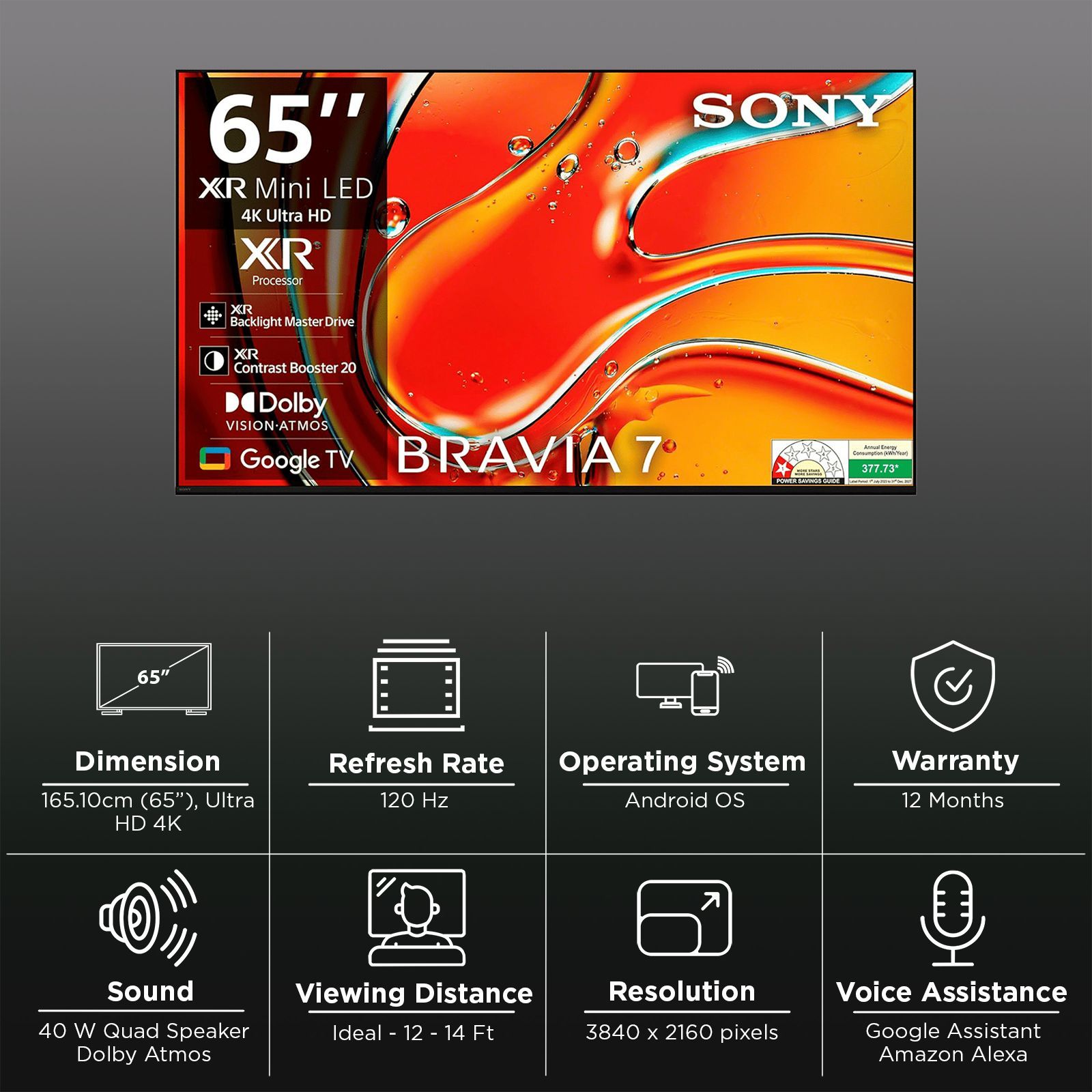 SONY BRAVIA 7 165.1 cm (65 inch) LCD 4K Ultra HD Smart Android TV with Live Colour Technology (2024 model)_3