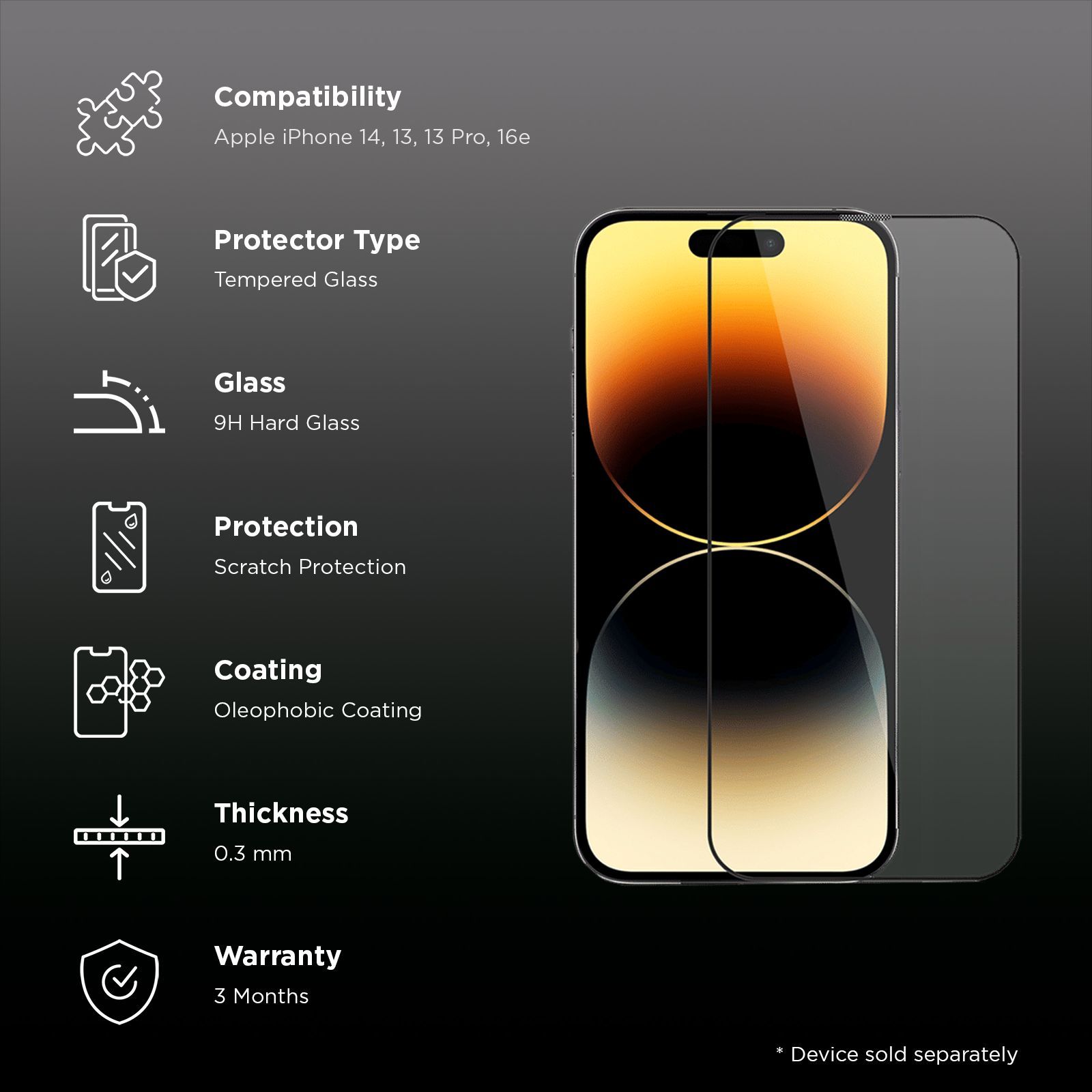 GRIPP 3D Tempered Glass for Apple iPhone 14 (Dust Proof) GRIPP 3D Tempered Glass for Apple iPhone 14 (Dust Proof)_3