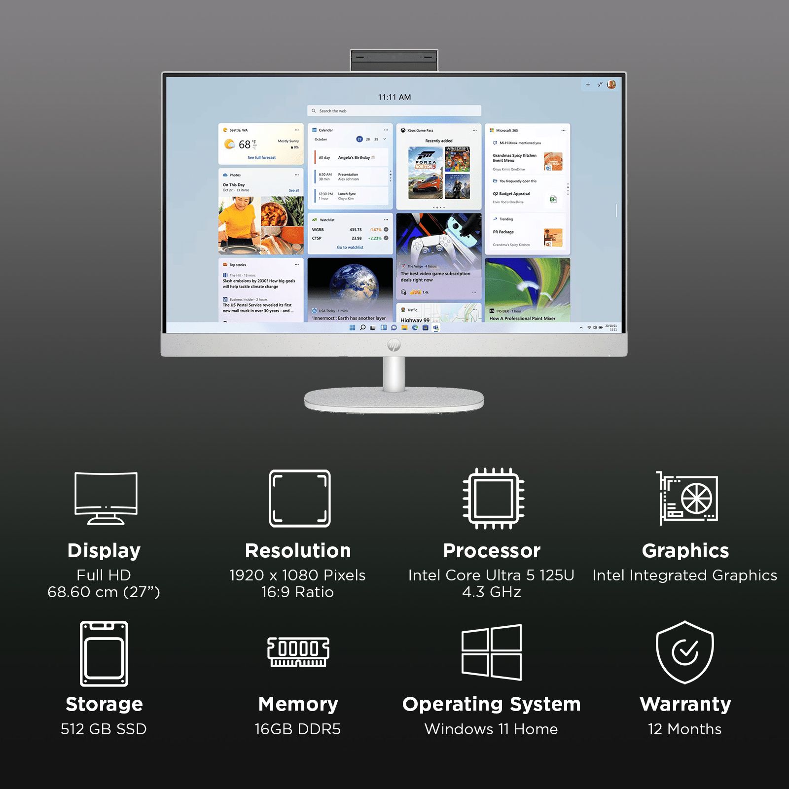 HP 27-cr1026in 27 Inch Full HD IPS Display Intel Core Ultra 5 Windows 11 Home Desktop (16GB, 512GB SSD, Intel Intergrated) HP 27-cr1026in 27 Inch Full HD IPS Display Intel Core Ultra 5 Windows 11 Home Desktop (16GB, 512GB SSD, Intel Intergrated)_3