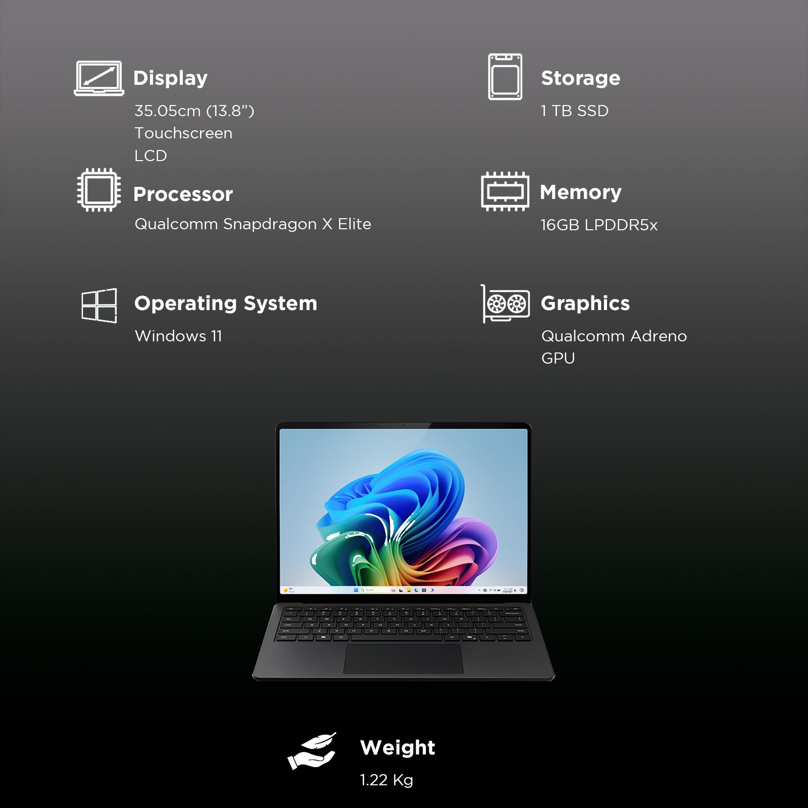 Microsoft Surface 7th Edition Snapdragon X Elite Touchscreen Ultra Thin Laptop (16GB, 1TB SSD, Windows 11 Home, 13.8 inch LCD Display, Black, 1.34 KG)_3