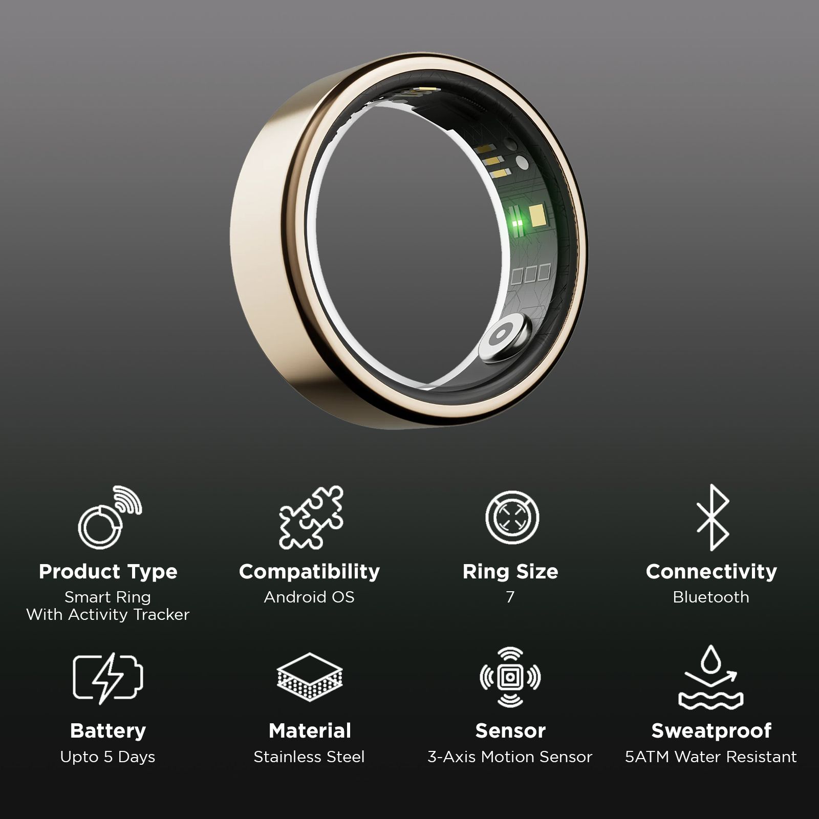 boAt Active Smart Ring with Activity Tracker (Size 7, Water Resistant, Rose Gold) boAt Active Smart Ring with Activity Tracker (Size 7, Water Resistant, Rose Gold)_2