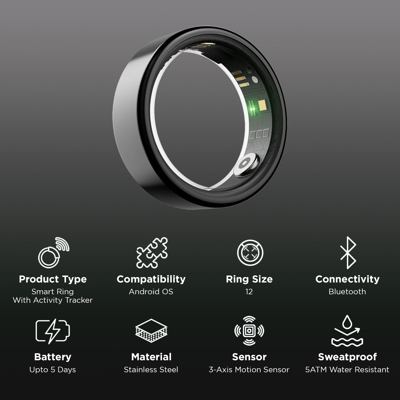 boAt Active Smart Ring with Activity Tracker (Size 12, Water Resistant, Midnight Black) boAt Active Smart Ring with Activity Tracker (Size 12, Water Resistant, Midnight Black)_2