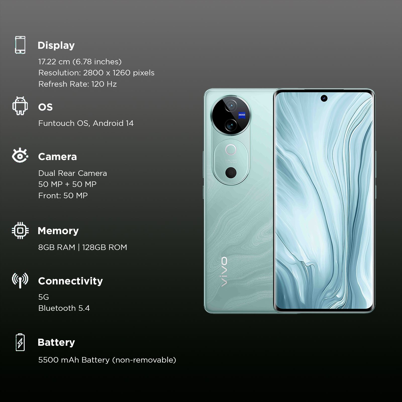 vivo V40 5G (8GB RAM, 128GB, Ganges Blue)_3