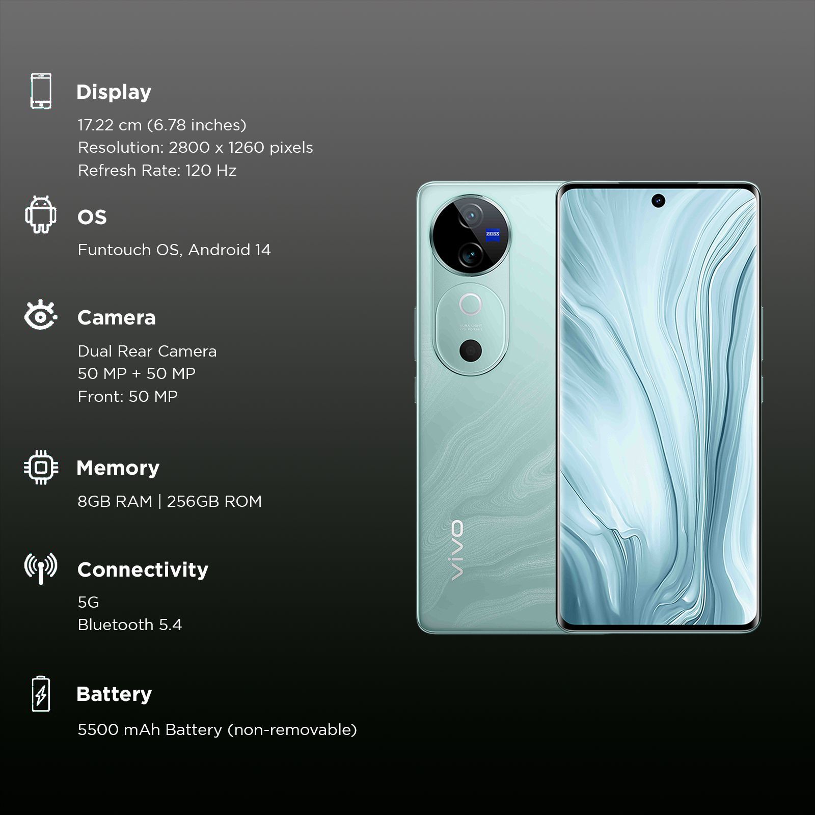 vivo V40 5G (8GB RAM, 256GB, Ganges Blue)_3