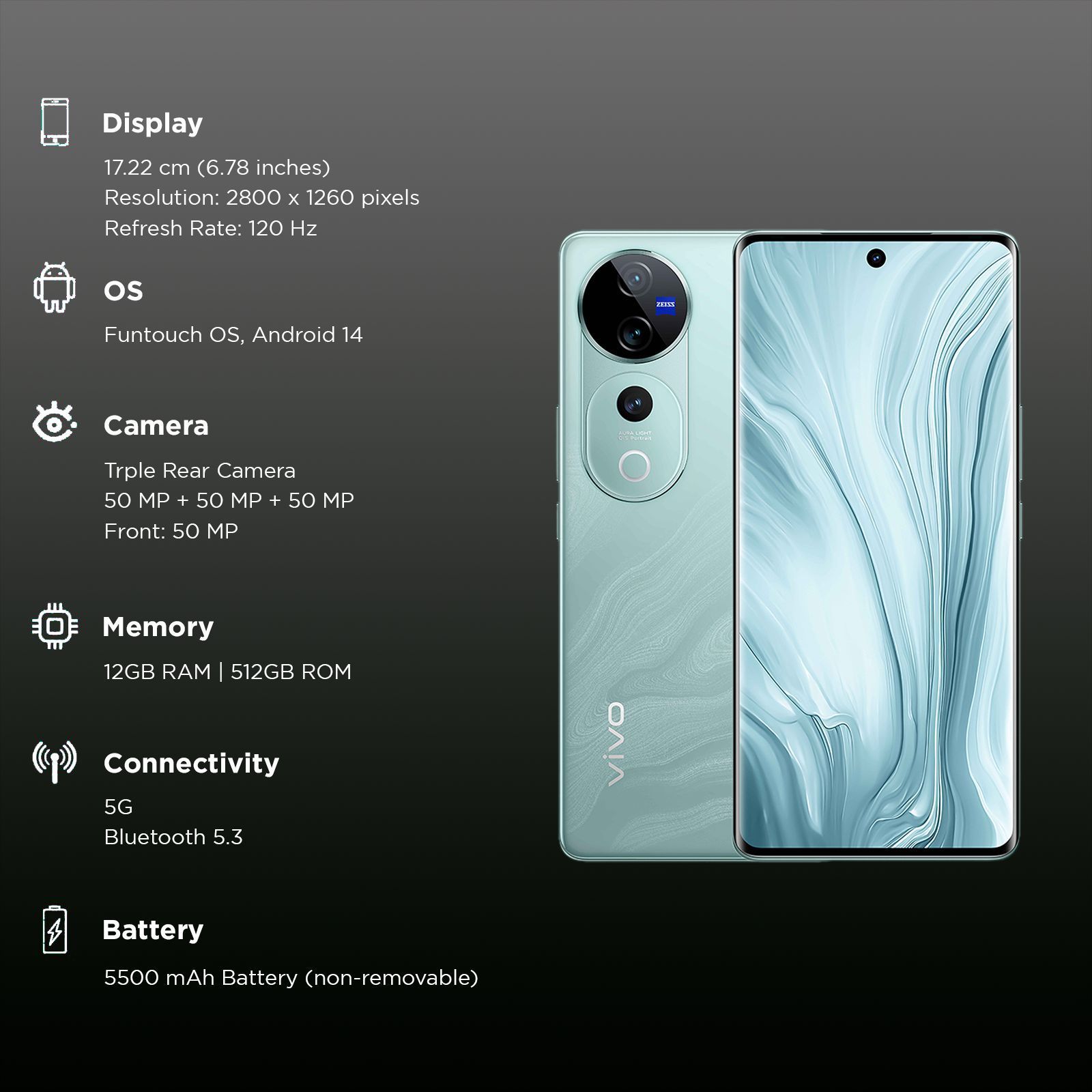 vivo V40 Pro 5G (12GB RAM, 512GB, Ganges Blue)_3