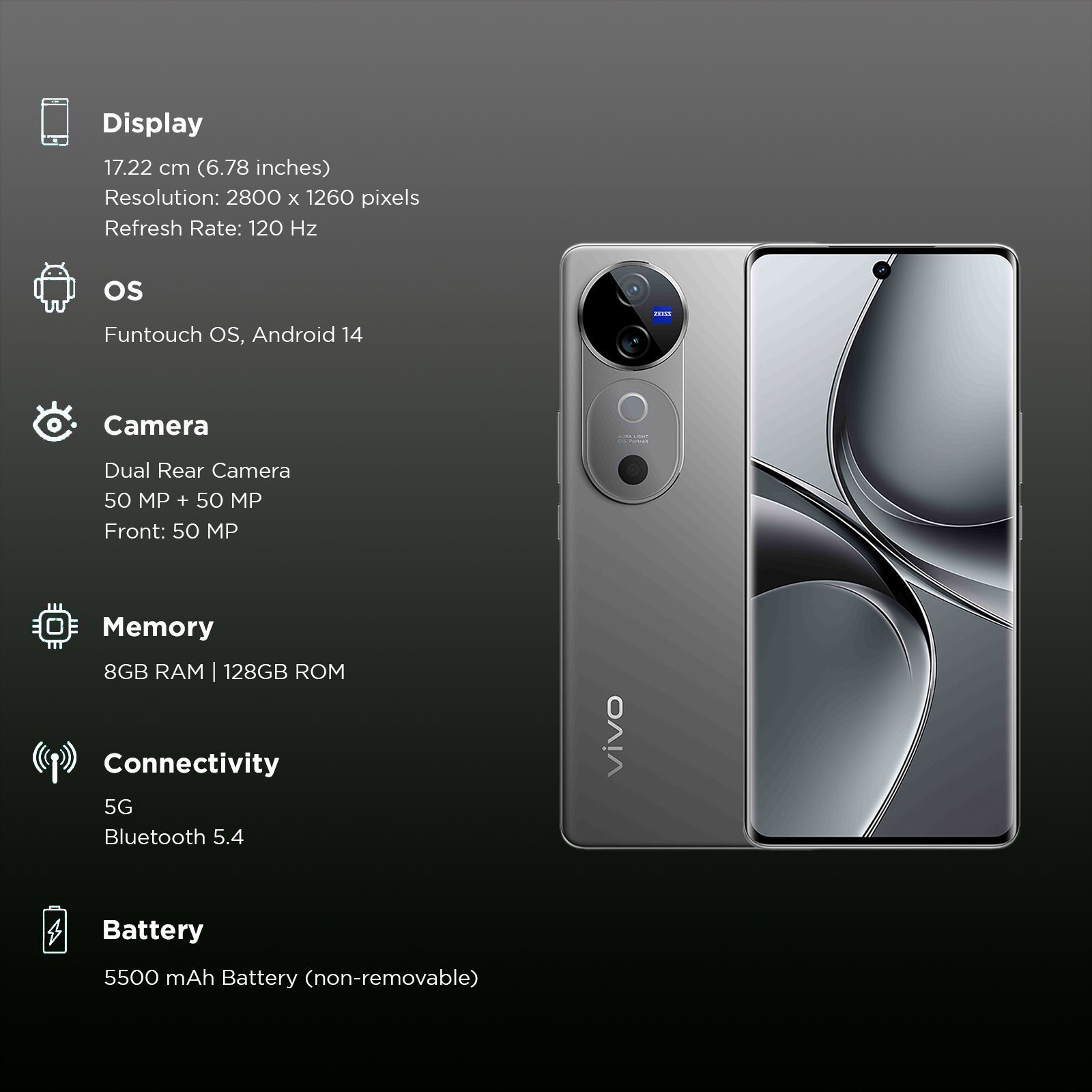 vivo V40 5G (8GB RAM, 128GB, Titanium Grey) vivo V40 5G (8GB RAM, 128GB, Titanium Grey)_3