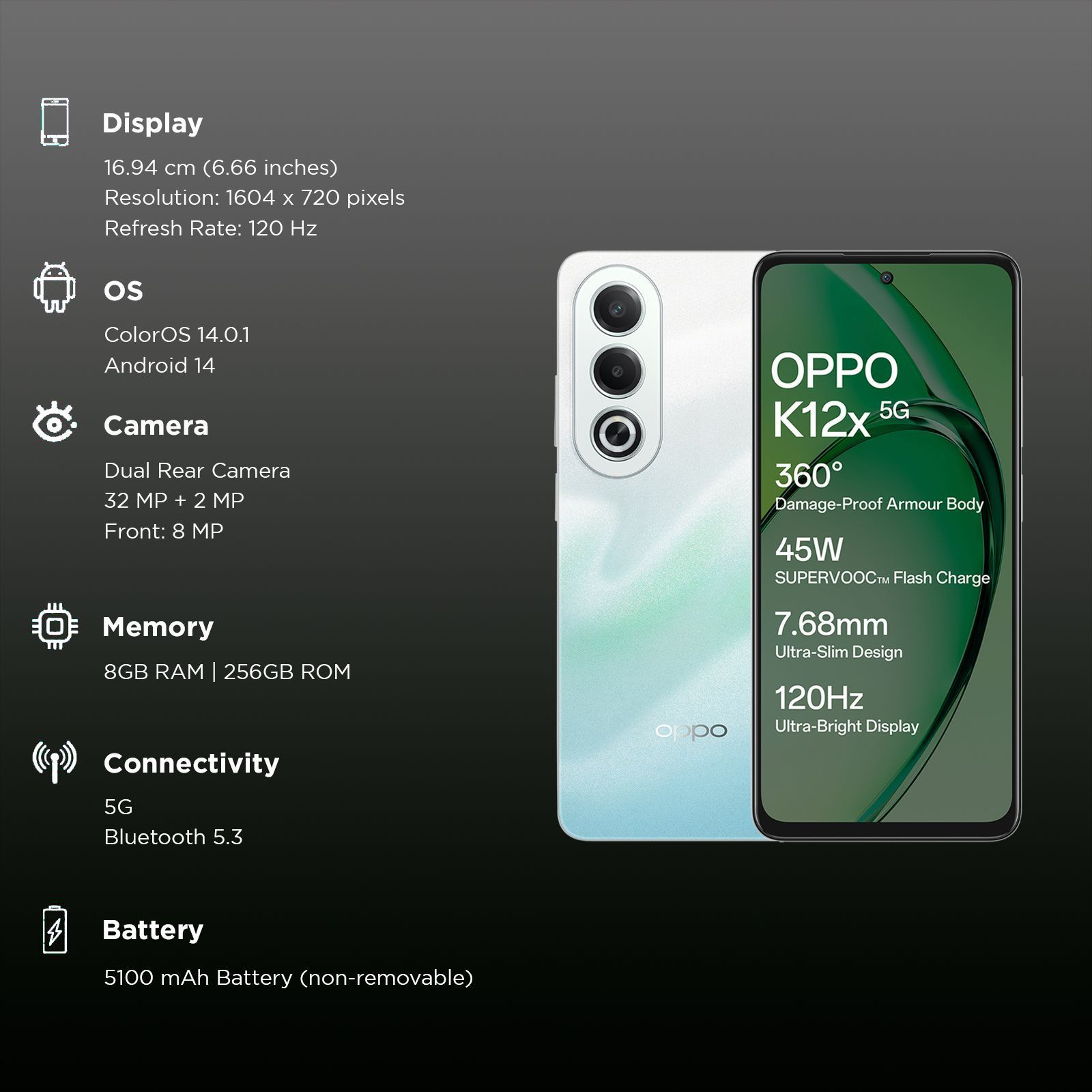 oppo K12x 5G (8GB RAM, 256GB, Breeze Blue)_3