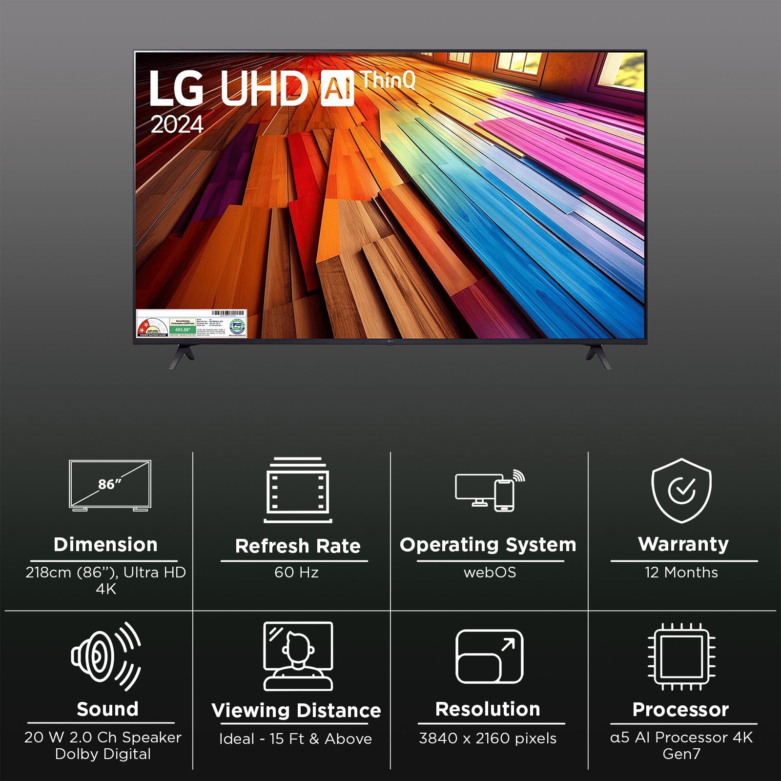 LG AI UT80 218 cm (86 inch) 4K Ultra HD LED Smart WebOS TV with Filmmaker Mode (2024 Model) LG AI UT80 218 cm (86 inch) 4K Ultra HD LED Smart WebOS TV with Filmmaker Mode (2024 Model) _3