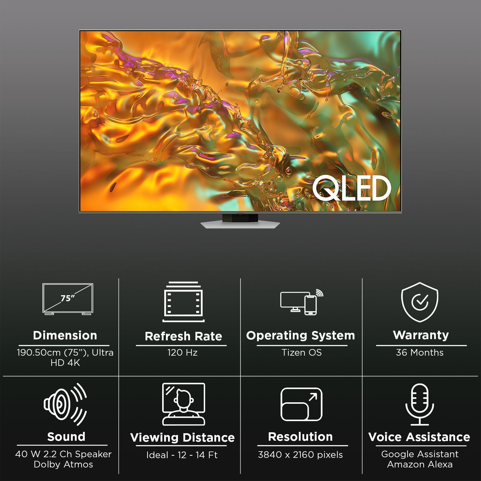 SAMSUNG Q80D 190.5 cm (75 inch) QLED 4K Ultra HD Smart Tizen TV with AI Energy Mode (2024 model)_3