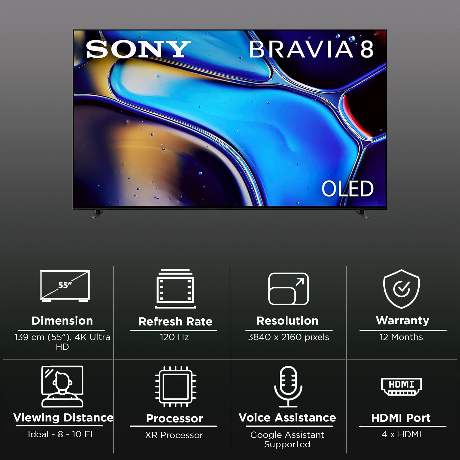SONY BRAVIA 8 139.7 cm (55 inch) 4K Ultra HD OLED Smart Android TV with Dolby Vision & Dolby Atmos (2024 model)_3