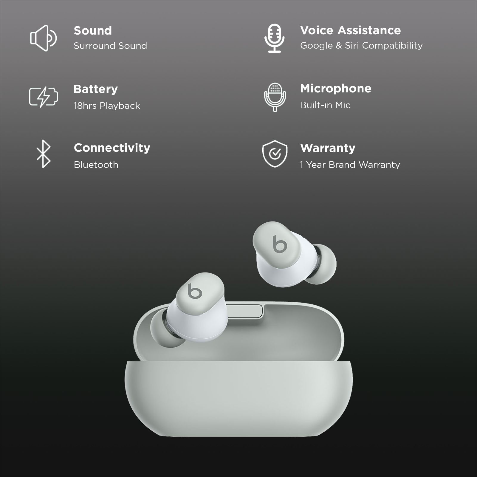 beats Solo TWS Earbuds with Passive Noise Isolation (18 Hours Playback, Storm Grey) beats Solo TWS Earbuds with Passive Noise Isolation (18 Hours Playback, Storm Grey)_2