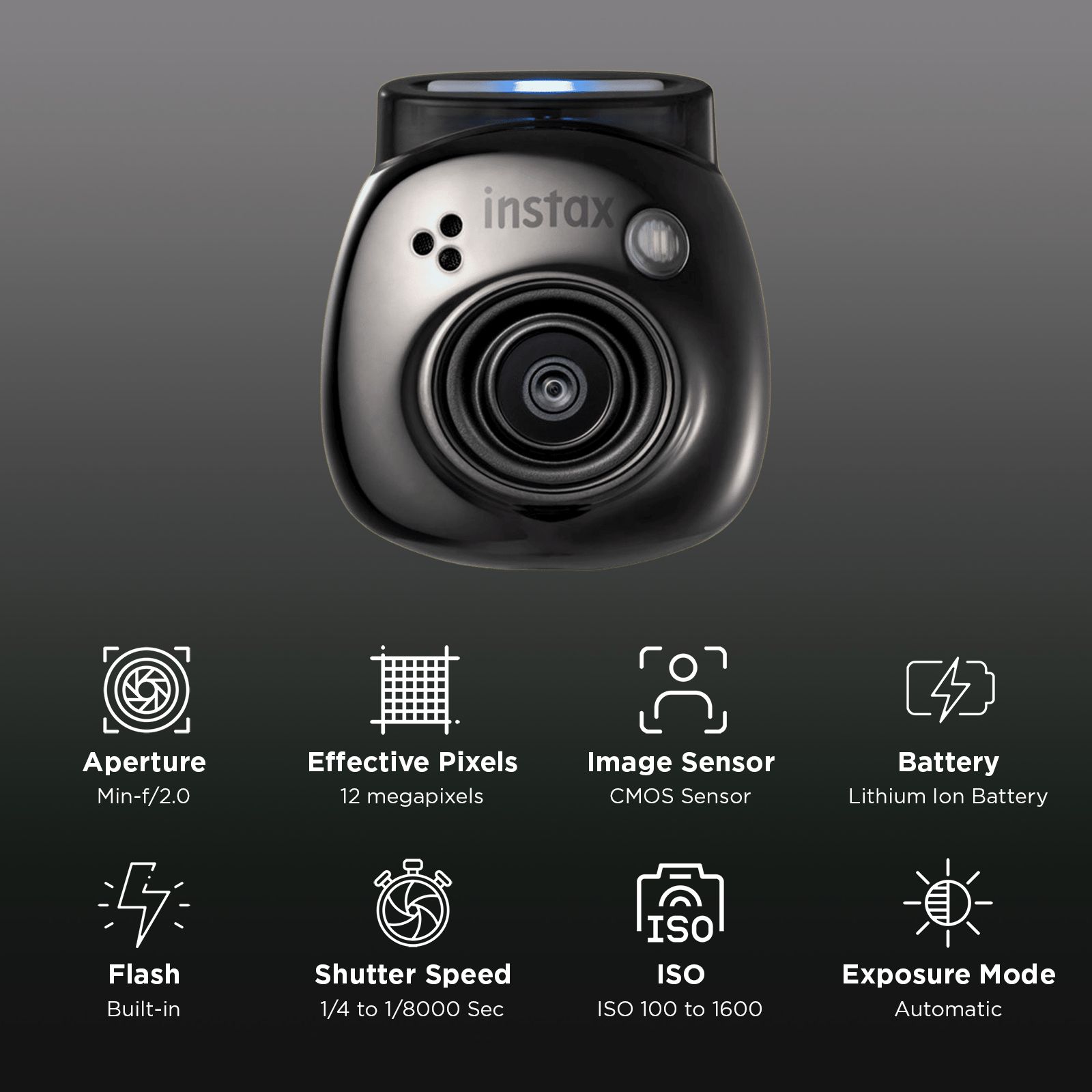 FUJIFILM Instax Pal Instant Camera (Metal Black)_2