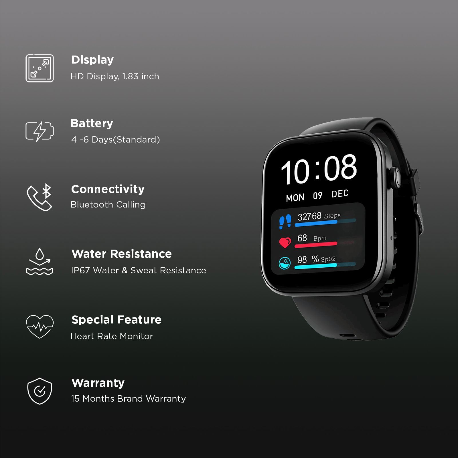 boAt Wave Astra 3 Smartwatch with Bluetooth Calling (46.4mm HD Display, IP67 Water Resistant, Active Black Strap)_2