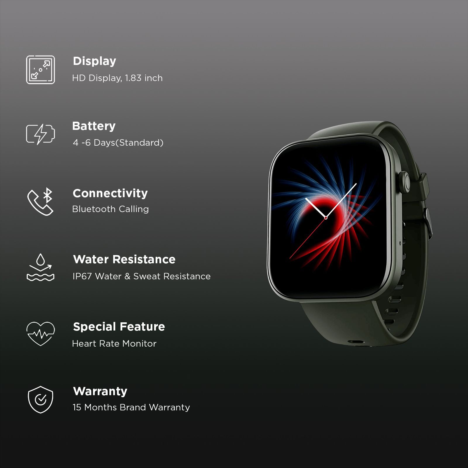 boAt Wave Astra 3 Smartwatch with Bluetooth Calling (46.4mm HD Display, IP67 Water Resistant, Olive Green Strap)_3