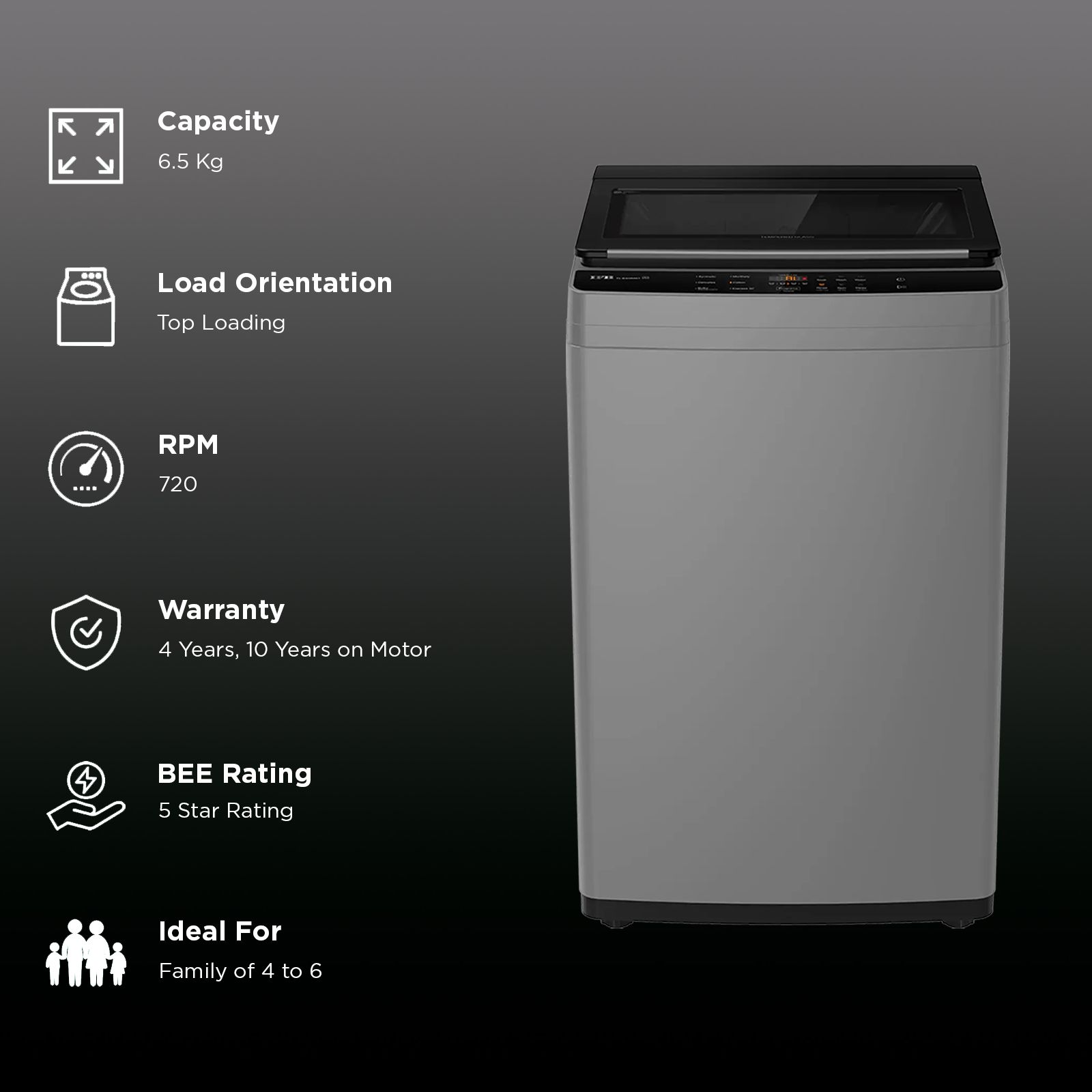 IFB 6.5 kg 5 Star Fully Automatic Top Load Washing Machine (TL650MG1, Powered By AI, Medium Grey) IFB 6.5 kg 5 Star Fully Automatic Top Load Washing Machine (TL650MG1, Powered By AI, Medium Grey)_2