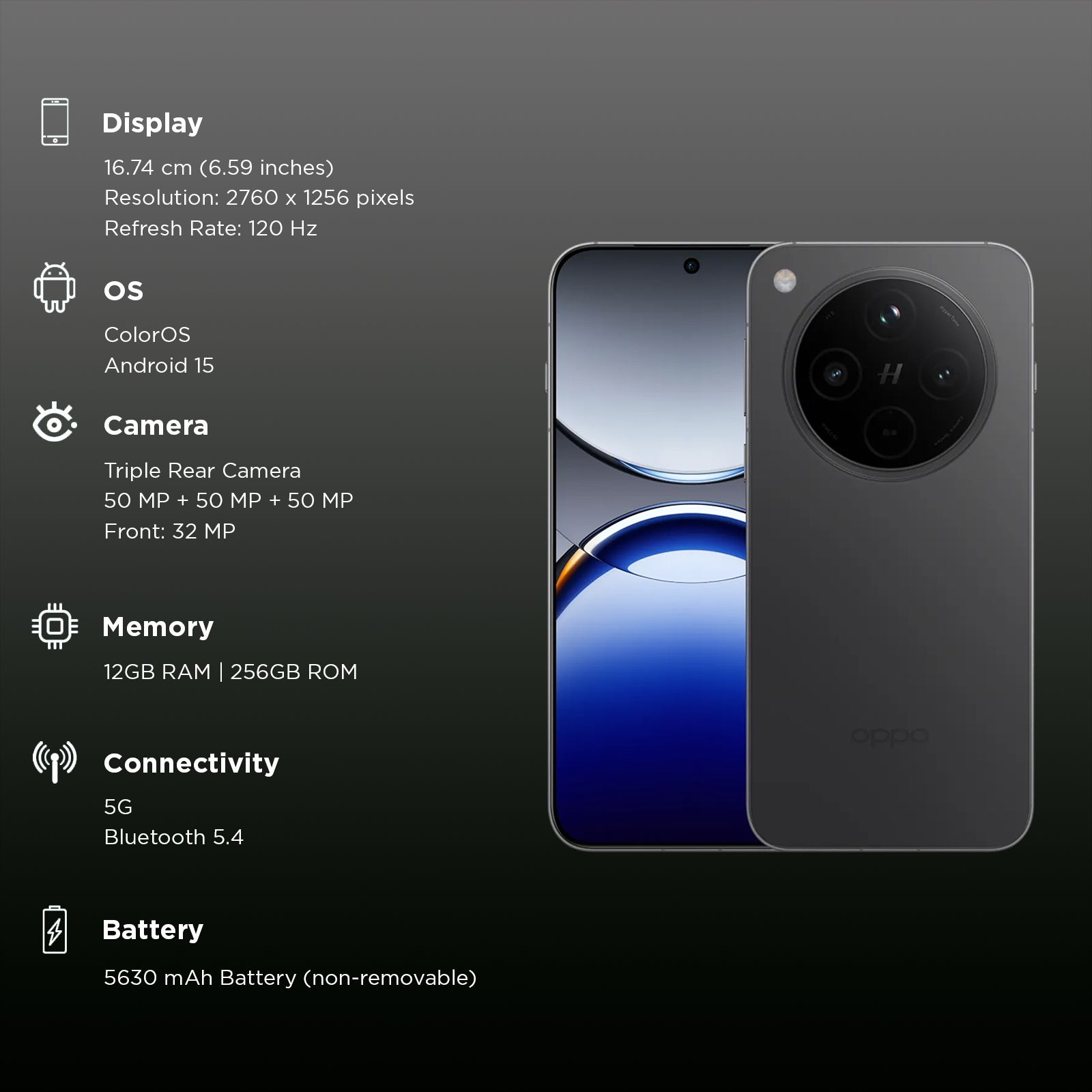 oppo Find X8 5G (12GB RAM, 256GB ROM, Space Black)_3