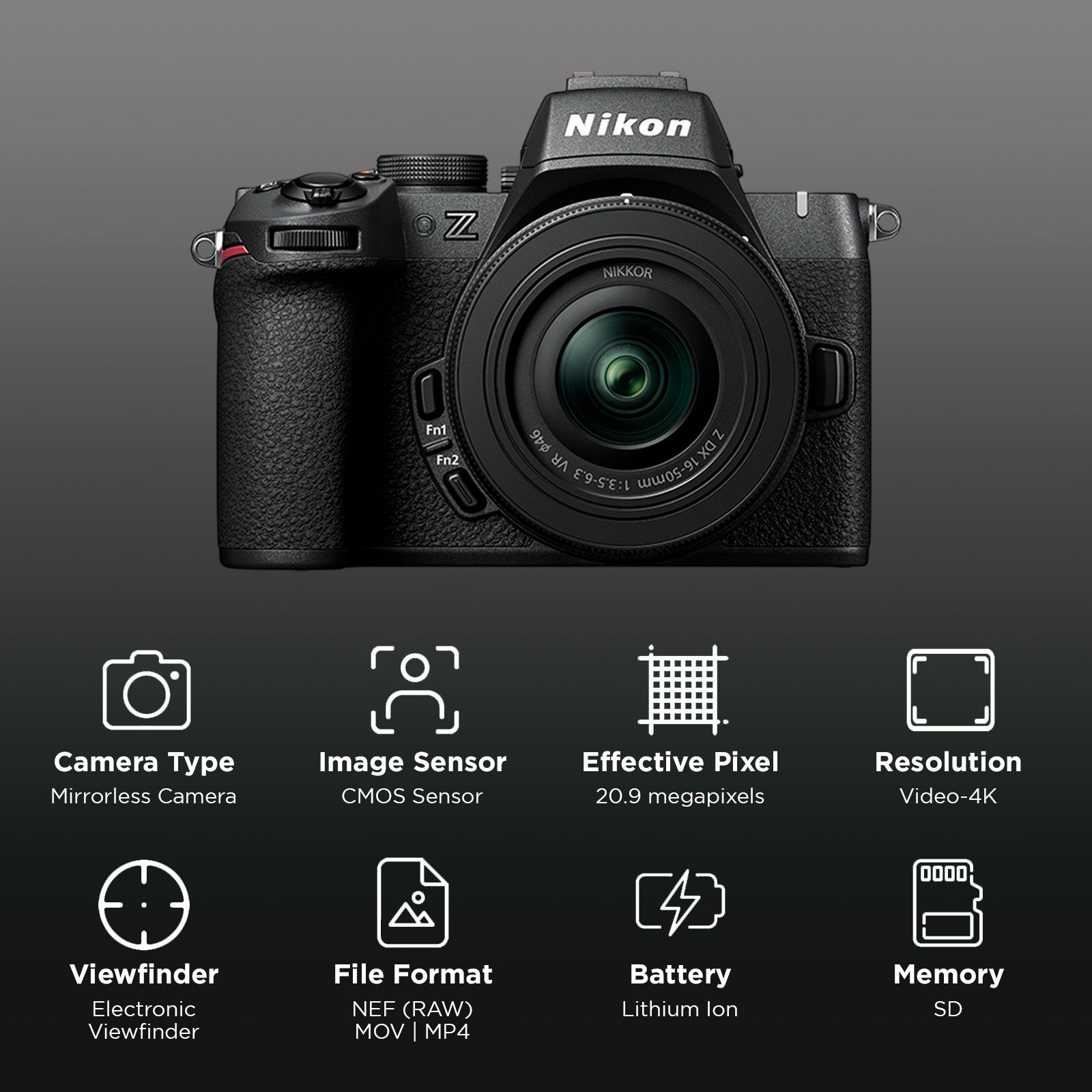 Nikon Z 50II 20.9MP Mirrorless Camera (16-50 mm Lens, 23.5 x 15.7 mm Sensor, TFT Touch Sensitive LCD)_2