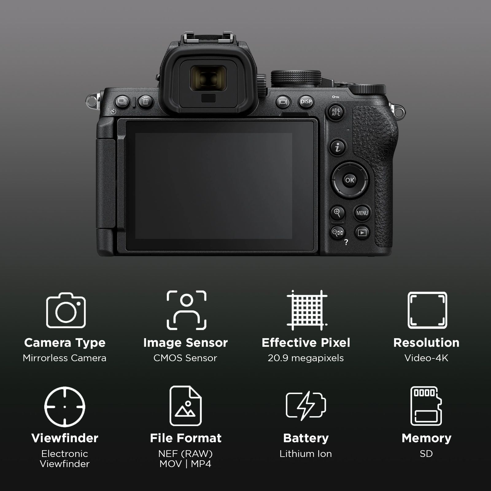 Nikon Z 50II 20.9MP Mirrorless Camera (16-50 mm and 50-250 mm Lens, 23.5 x 15.7 mm Sensor, TFT Touch Sensitive LCD)_2