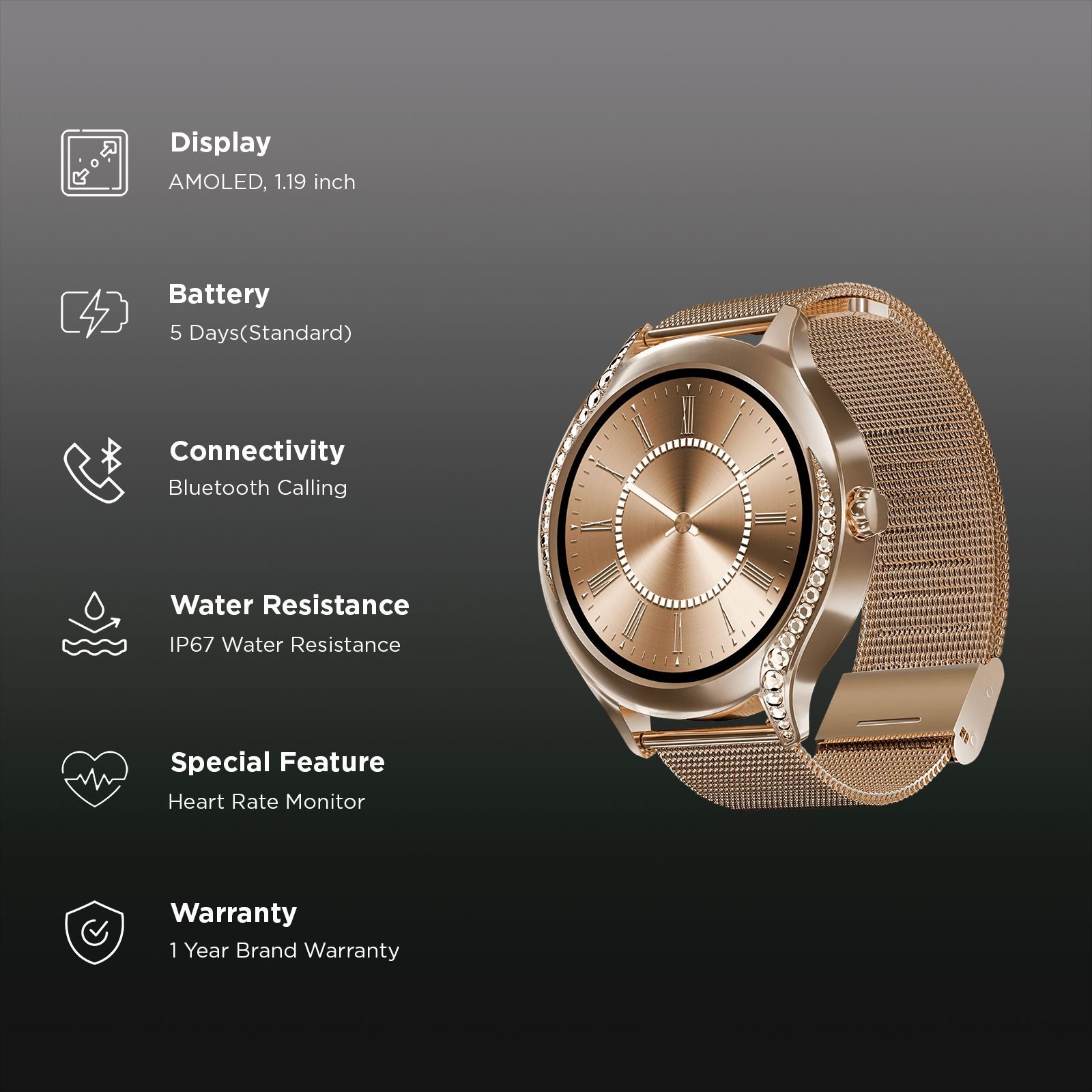 boAt Enigma Gem Smartwatch with Bluetooth Calling (30.2mm AMOLED Display, IP67 Water Resistant, Rose Gold Strap) boAt Enigma Gem Smartwatch with Bluetooth Calling (30.2mm AMOLED Display, IP67 Water Resistant, Rose Gold Strap)_2