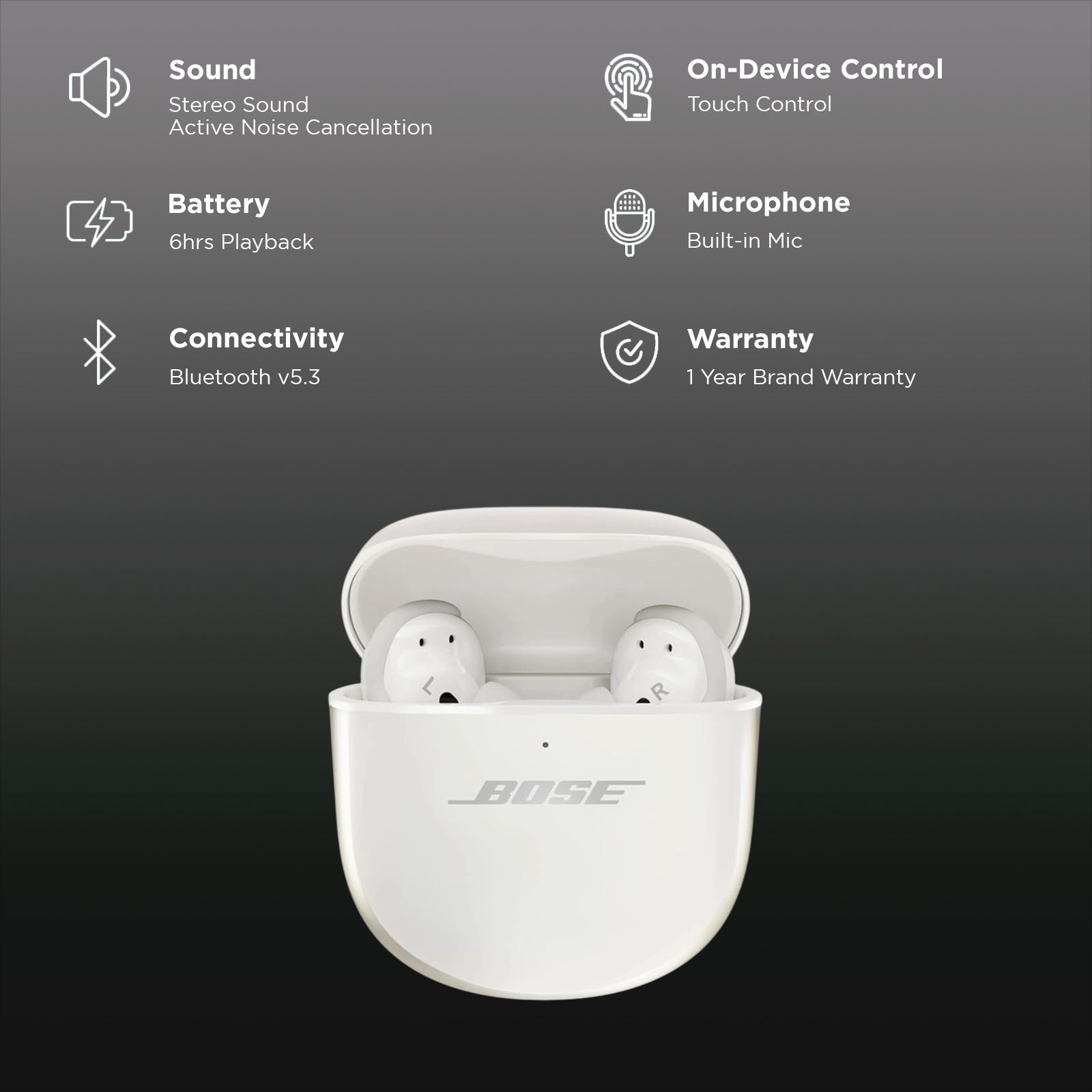 BOSE QuietComfort Ultra TWS Earbuds with Active Noise Cancellation (IPX4 Water Resistant, Immersive Audio, Diamond 60th Edition)_2