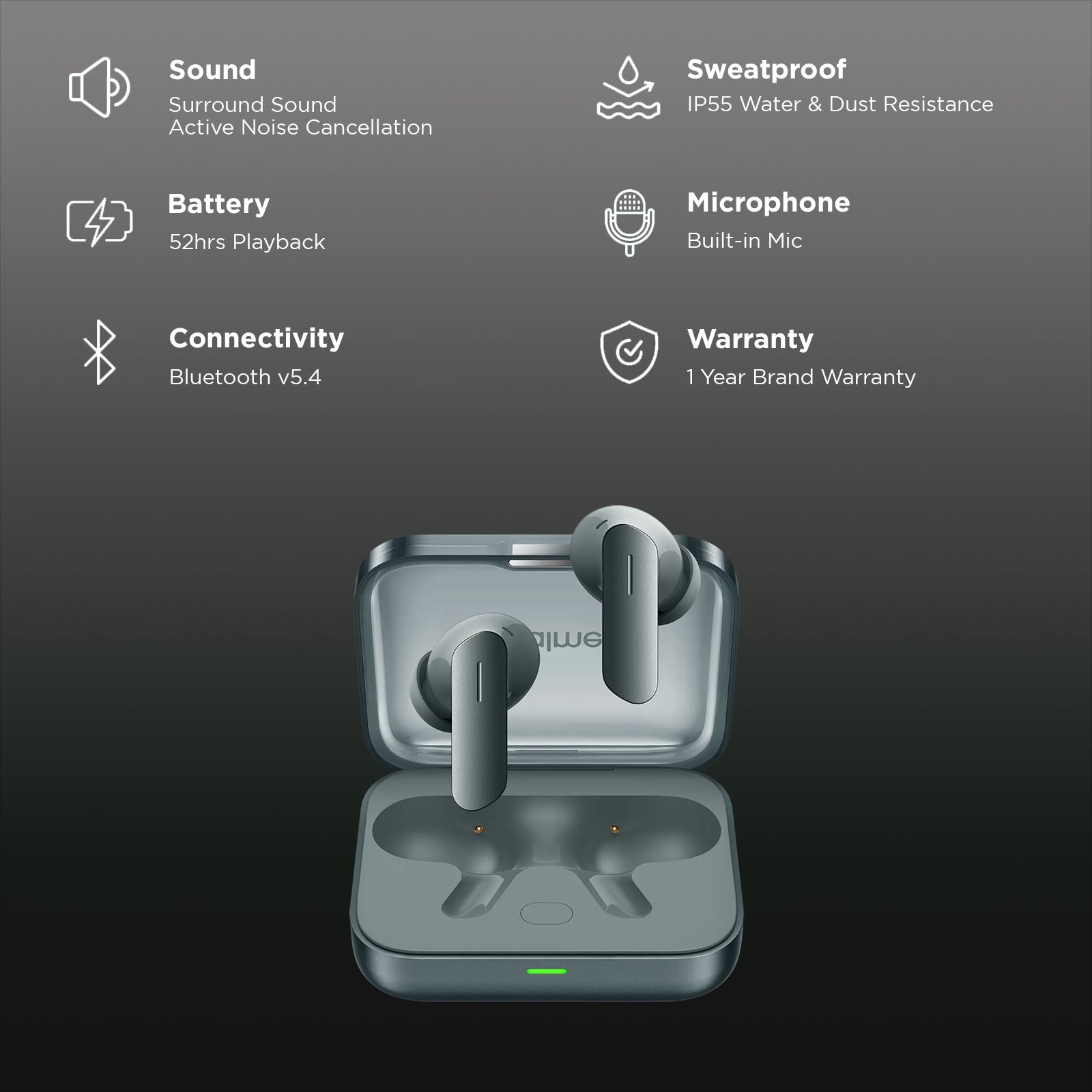 realme Buds Air7 TWS Earbuds with Active Noise Cancellation (IP55 Water Resistant, 360 Degree Spatial Sound, Moss Green) realme Buds Air7 TWS Earbuds with Active Noise Cancellation (IP55 Water Resistant, 360 Degree Spatial Sound, Moss Green)_2