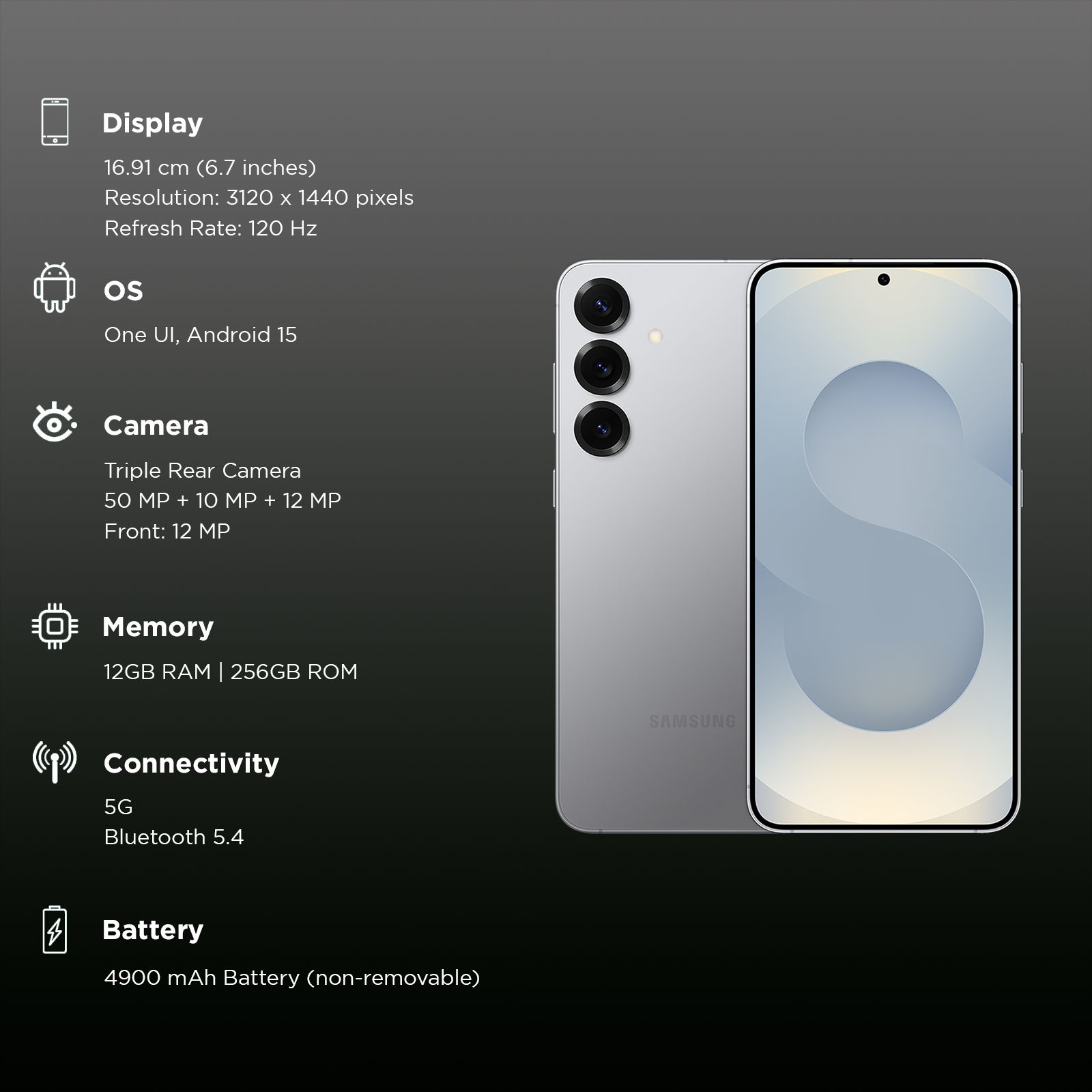 SAMSUNG Galaxy S25 Plus 5G (12GB RAM, 256GB, Silver Shadow)_3