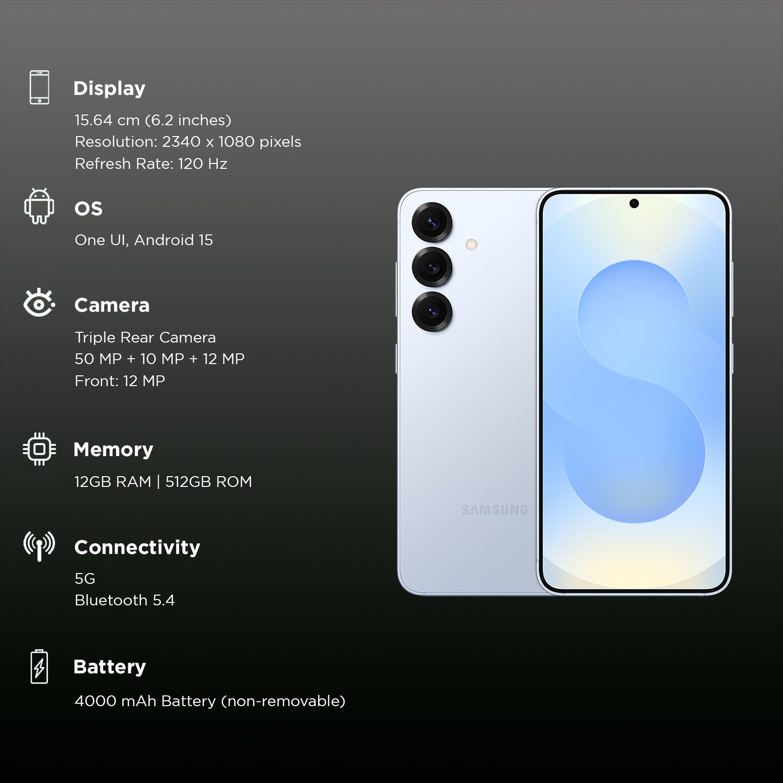 SAMSUNG Galaxy S25 5G (12GB RAM, 512GB, Icyblue)_3