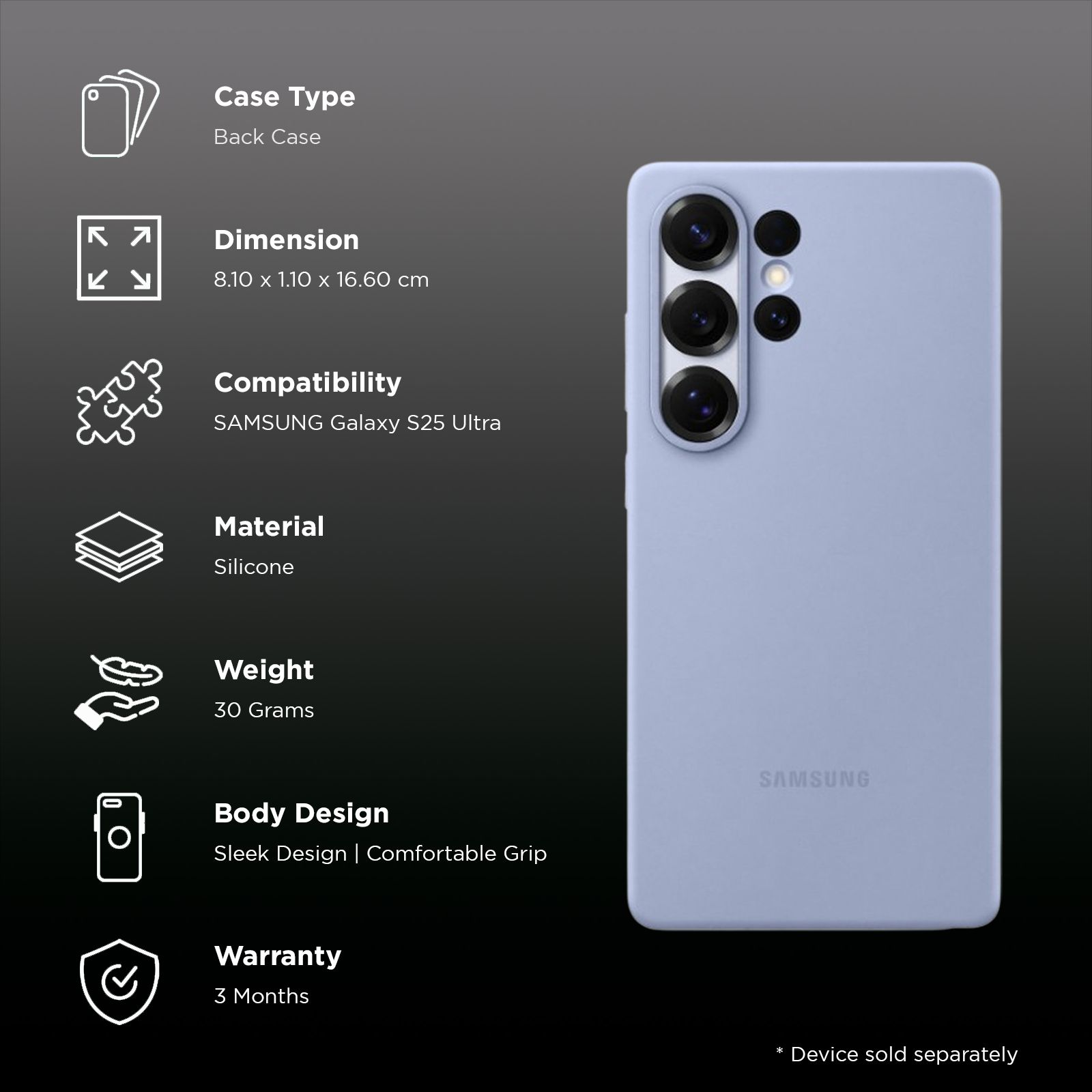 SAMSUNG Soft Silicone Back Case for SAMSUNG Galaxy S25 Ultra (Ul Certified, Light Blue) SAMSUNG Soft Silicone Back Case for SAMSUNG Galaxy S25 Ultra (Ul Certified, Light Blue)_2
