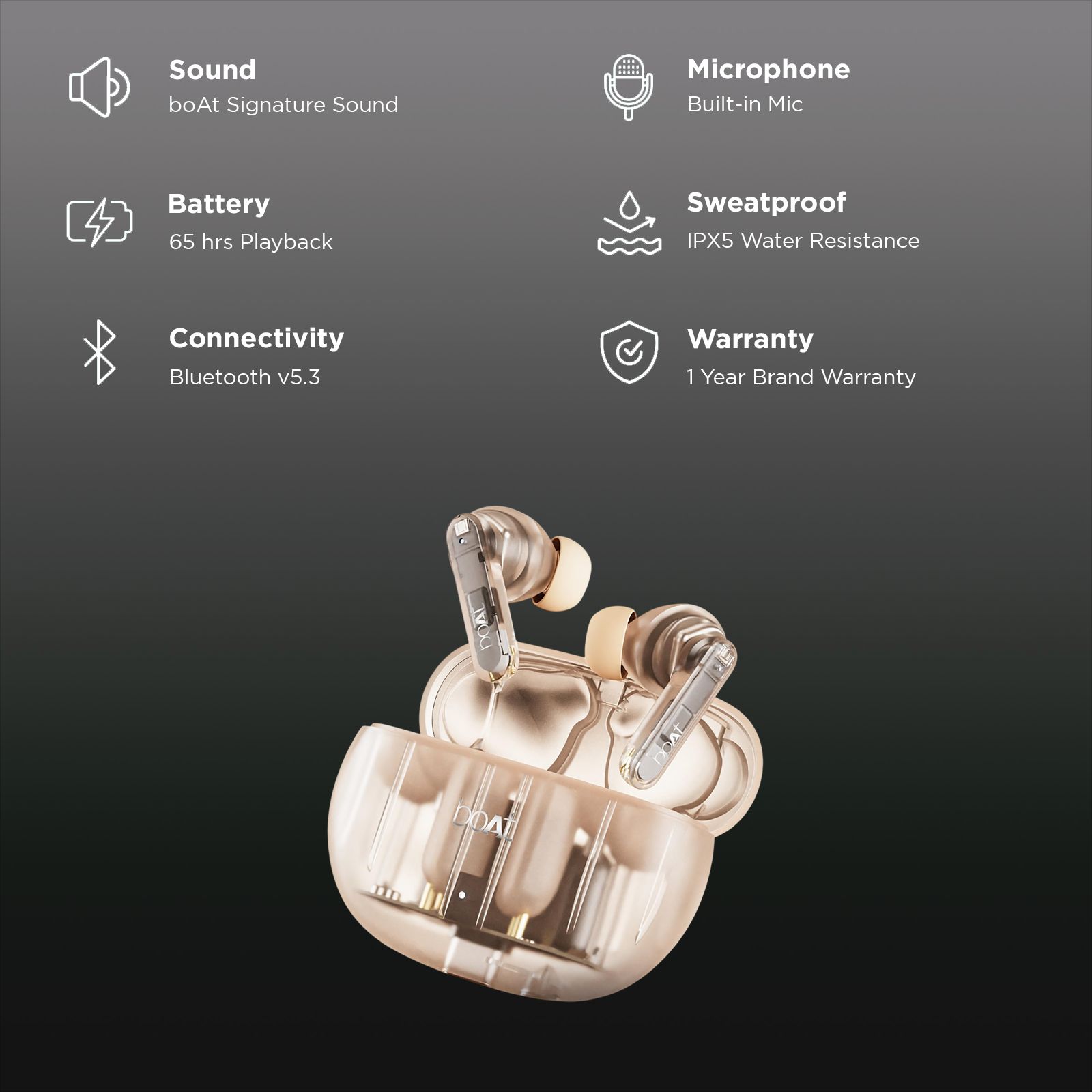 boAt Airdopes 191 ANC TWS Earbuds with Active Noise Cancellation (IPX5 Splash Resistant, 4Mics ENx, Pellucid Orange) boAt Airdopes 191 ANC TWS Earbuds with Active Noise Cancellation (IPX5 Splash Resistant, 4Mics ENx, Pellucid Orange)_2