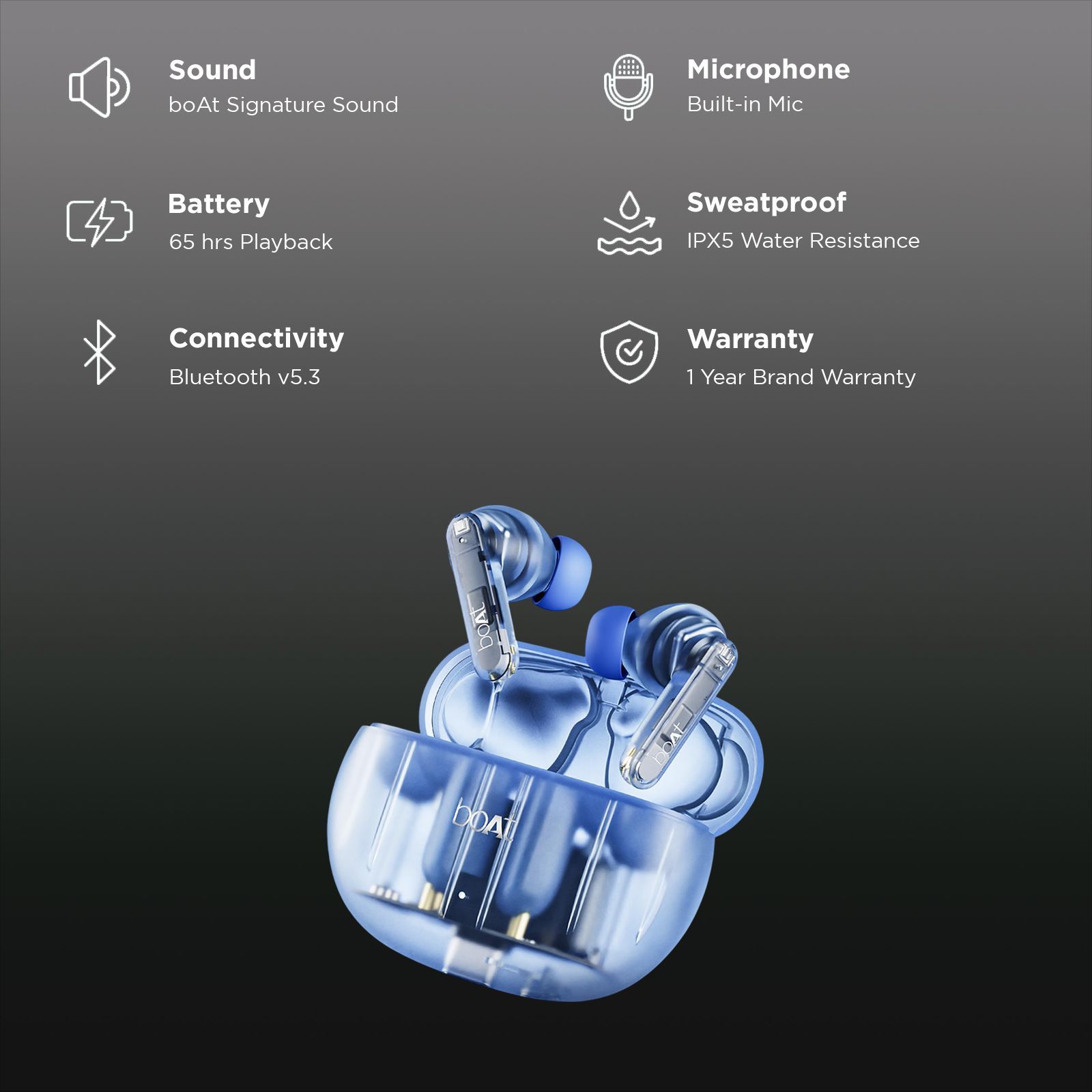 boAt Airdopes 191 ANC TWS Earbuds with Active Noise Cancellation (IPX5 Splash Resistant, 4Mics ENx, Pellucid Blue)_2