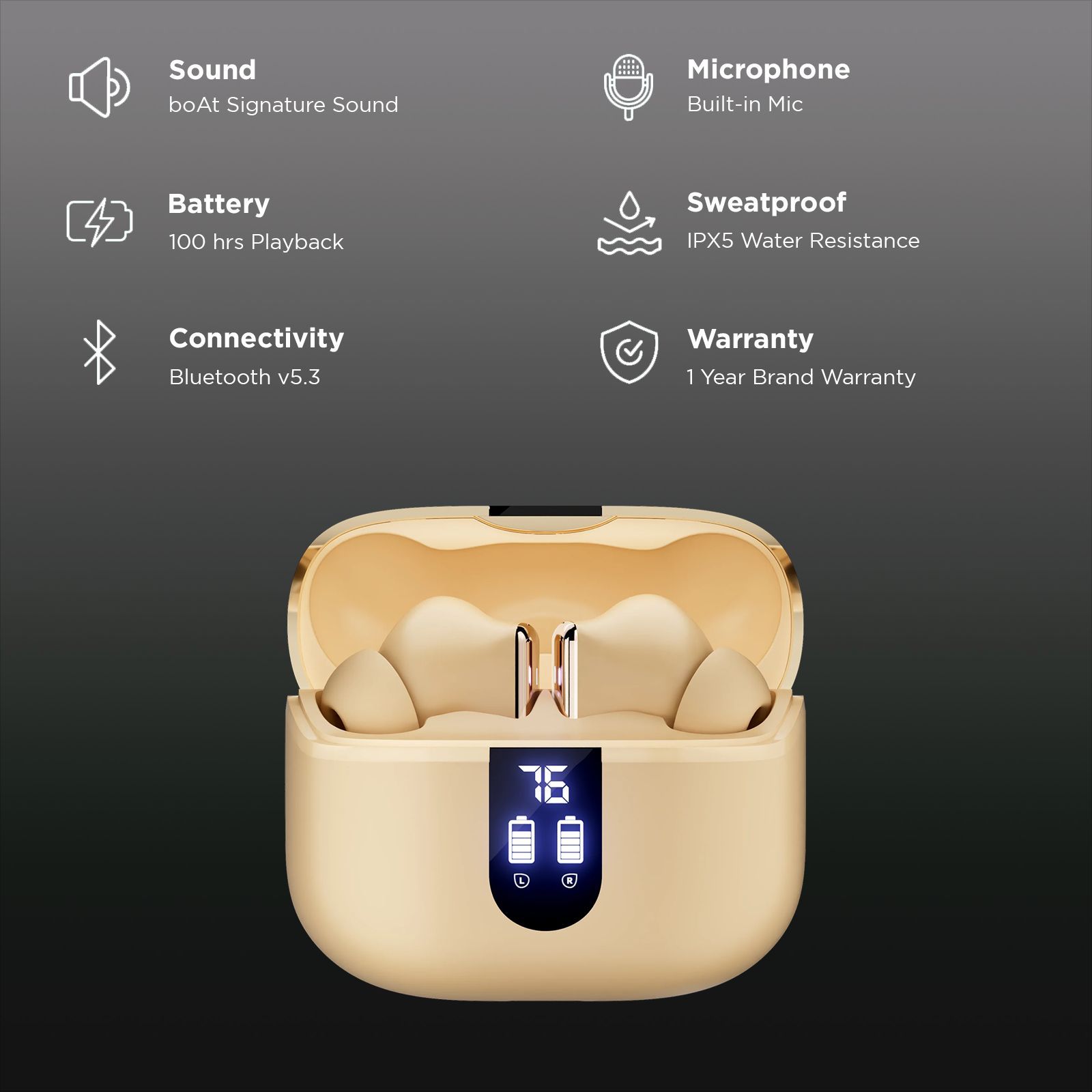 boAt Airdopes 181 Pro TWS Earbuds with Environmental Noise Cancellation (IPX5 Water Resistant, 4 Mics ENx Technology, Coral Bloom)_2