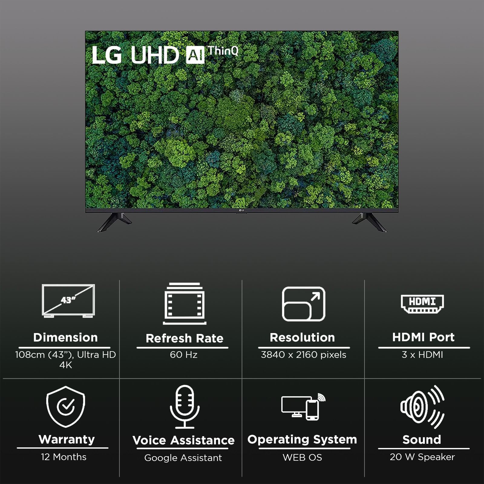 LG UT73 108 cm (43 inch) LED 4K Ultra HD WebOS TV with 4K Upscaling (2024 model)_3