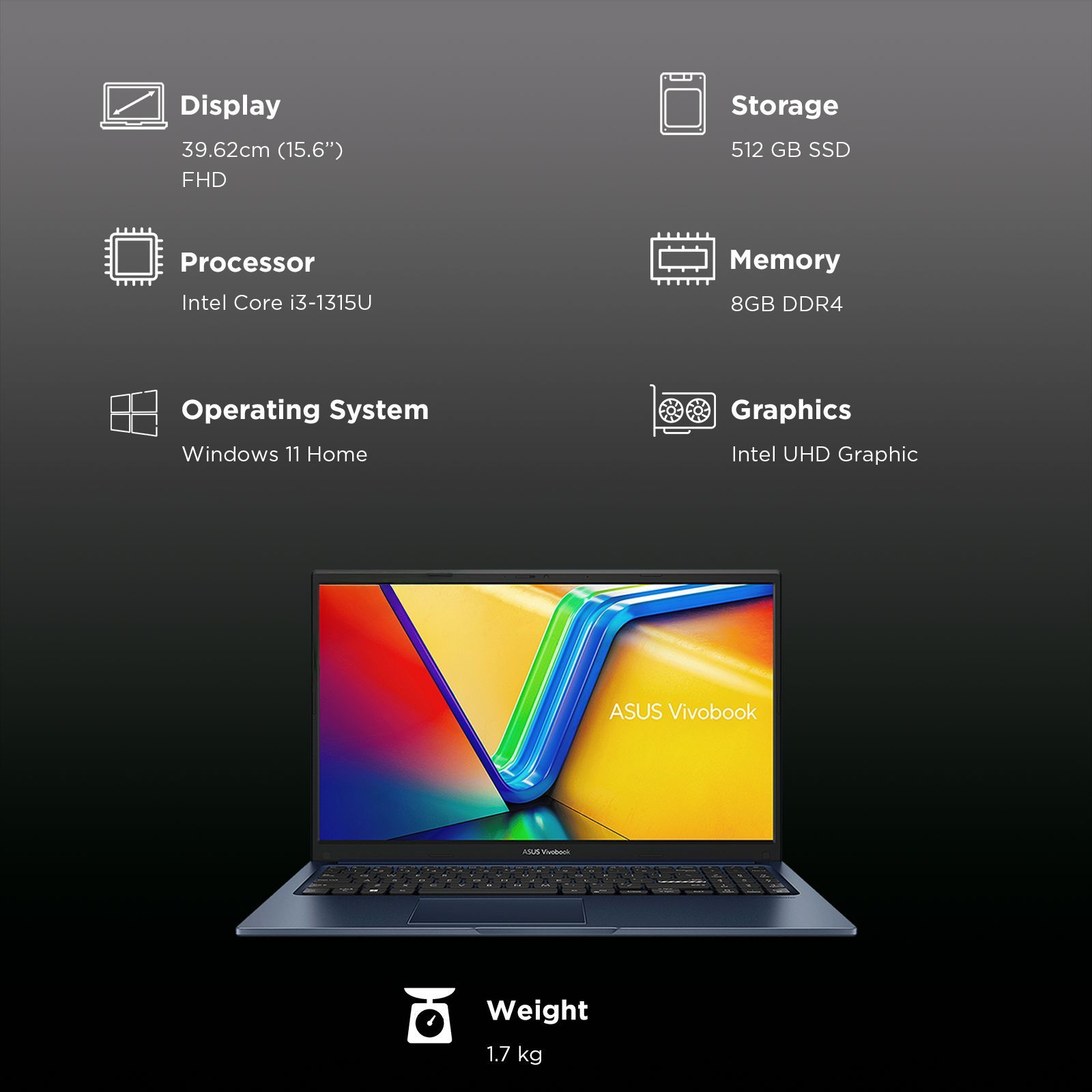 ASUS Vivobook 15 Intel Core i3 13th Gen Touchscreen Thin & Light Laptop (8GB, 512GB SSD, Windows 11 Home, 15.6 inch Full HD Display, MS Office Home 2024, Quiet Blue, 1.7 KG) ASUS Vivobook 15 Intel Core i3 13th Gen Touchscreen Thin & Light Laptop (8GB, 512GB SSD, Windows 11 Home, 15.6 inch Full HD Display, MS Office Home 2024, Quiet Blue, 1.7 KG)_3