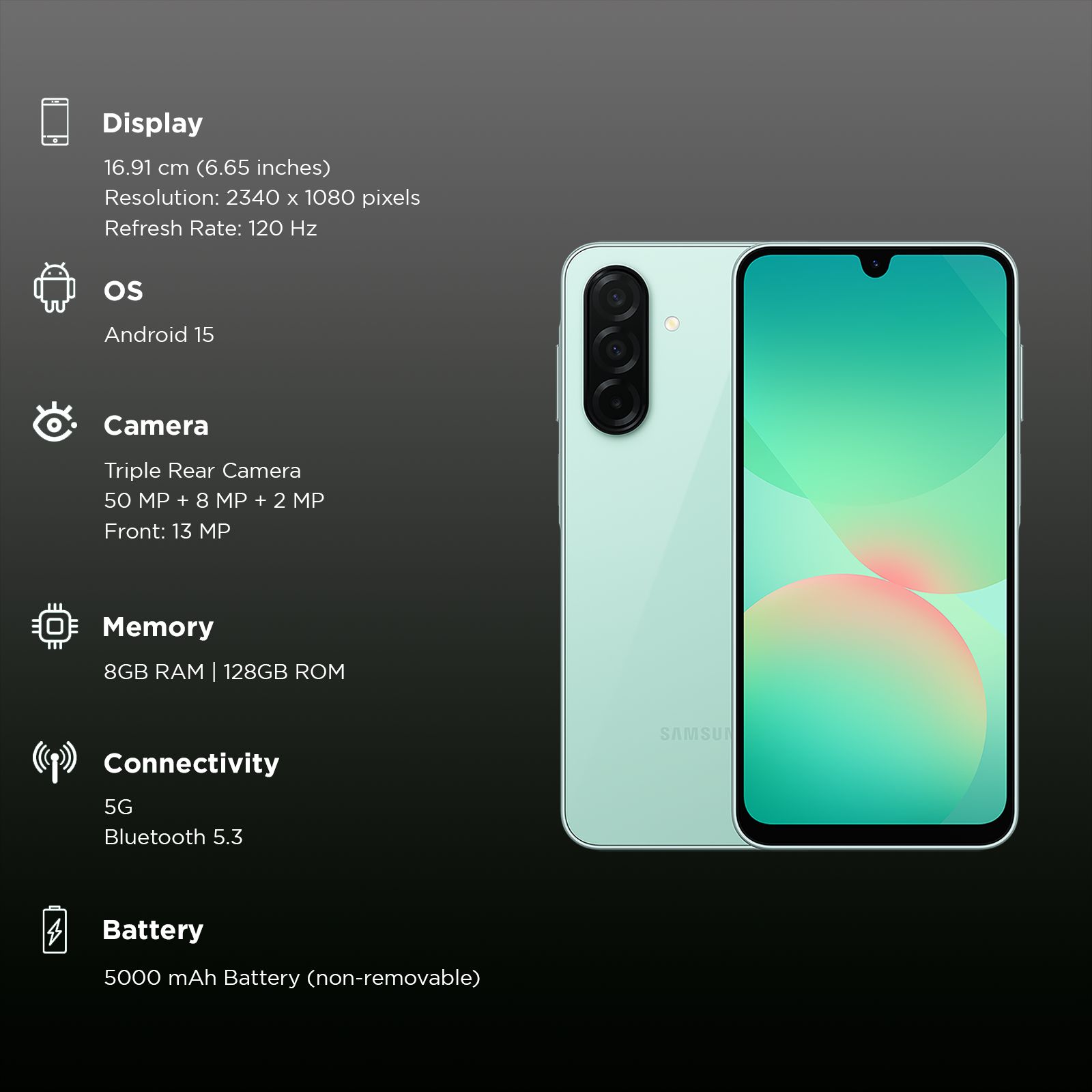 SAMSUNG Galaxy A26 5G (8GB RAM, 128GB, Awesome Mint)_3