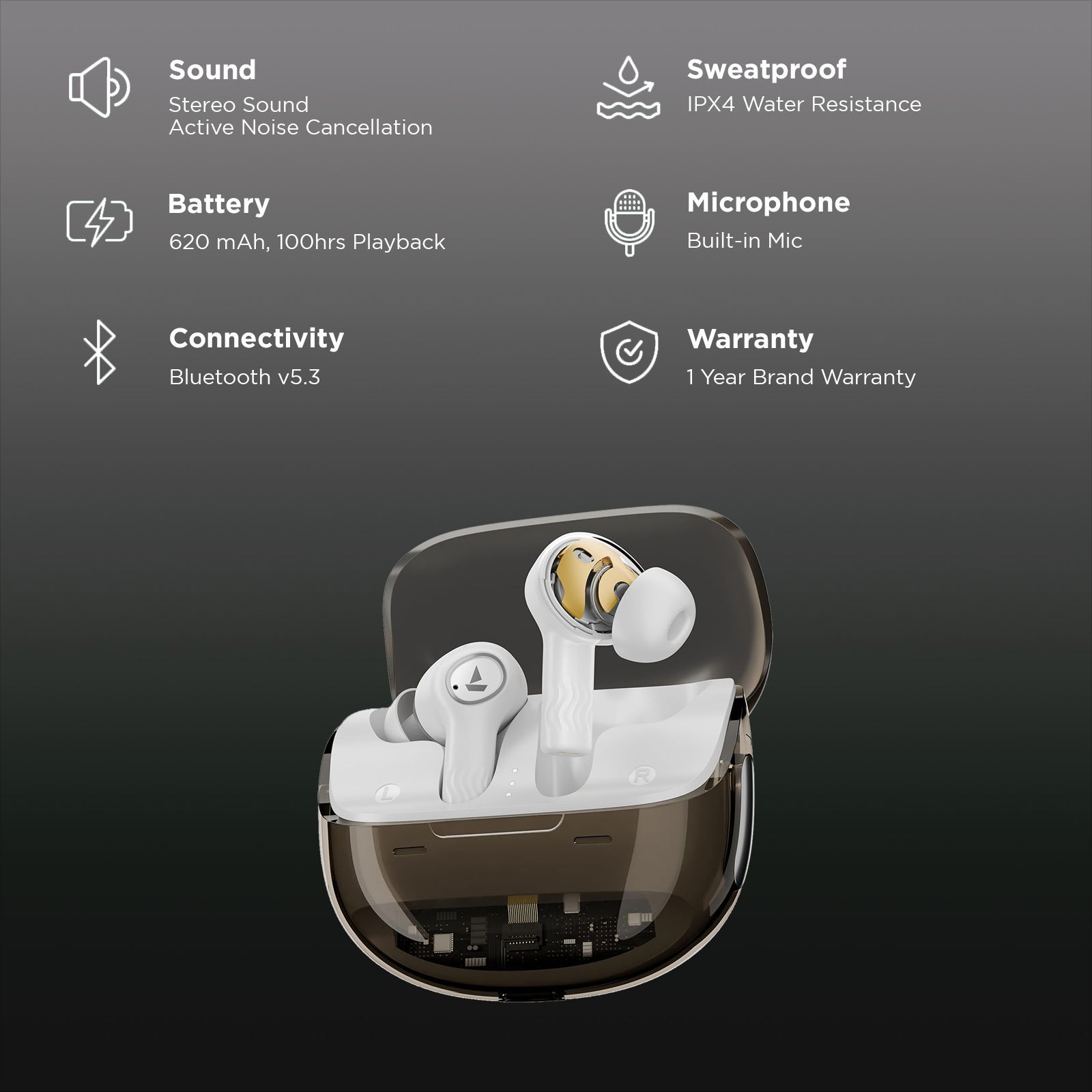 boAt Nirvana Crystl TWS Earbuds with Active Noise Cancellation (IPX4 Water Resistant, 60ms Low Latency, White Lustre)_2