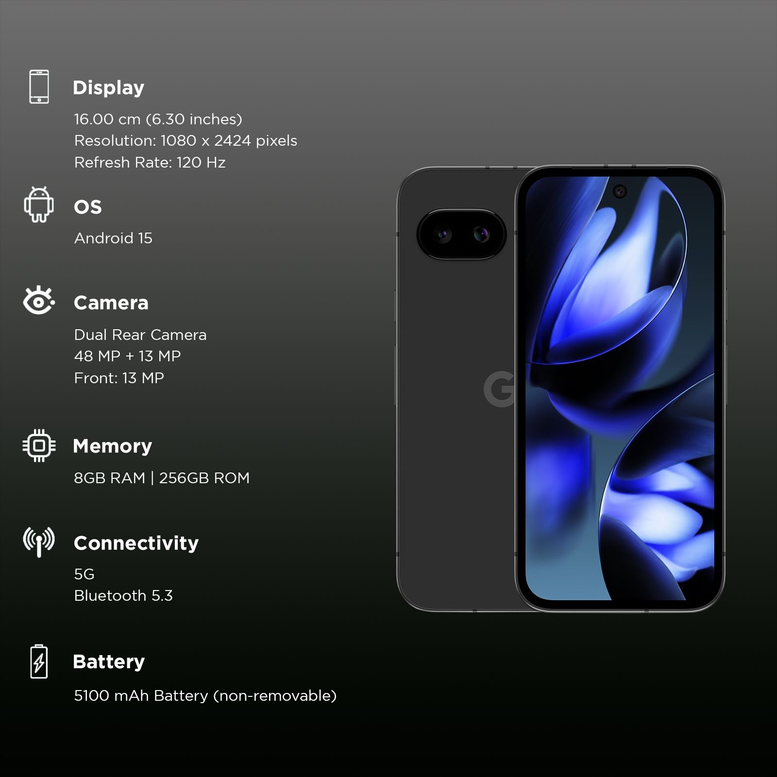 Google Pixel 9a 5G (8GB RAM, 256GB, Obsidian)_3