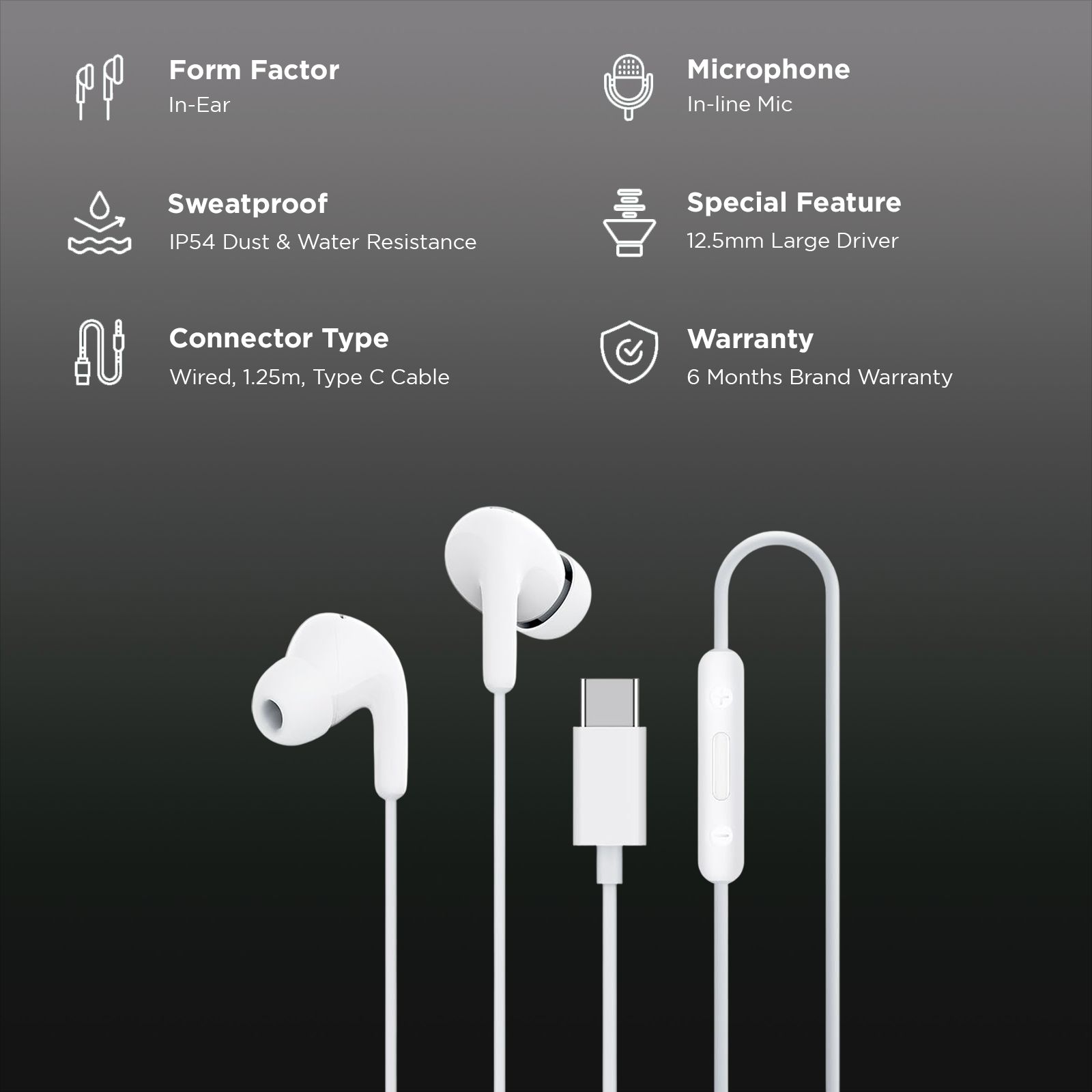Xiaomi BHR8929IN Wired Earphone with Mic (USB Type-C Connector, In Ear, White)_2